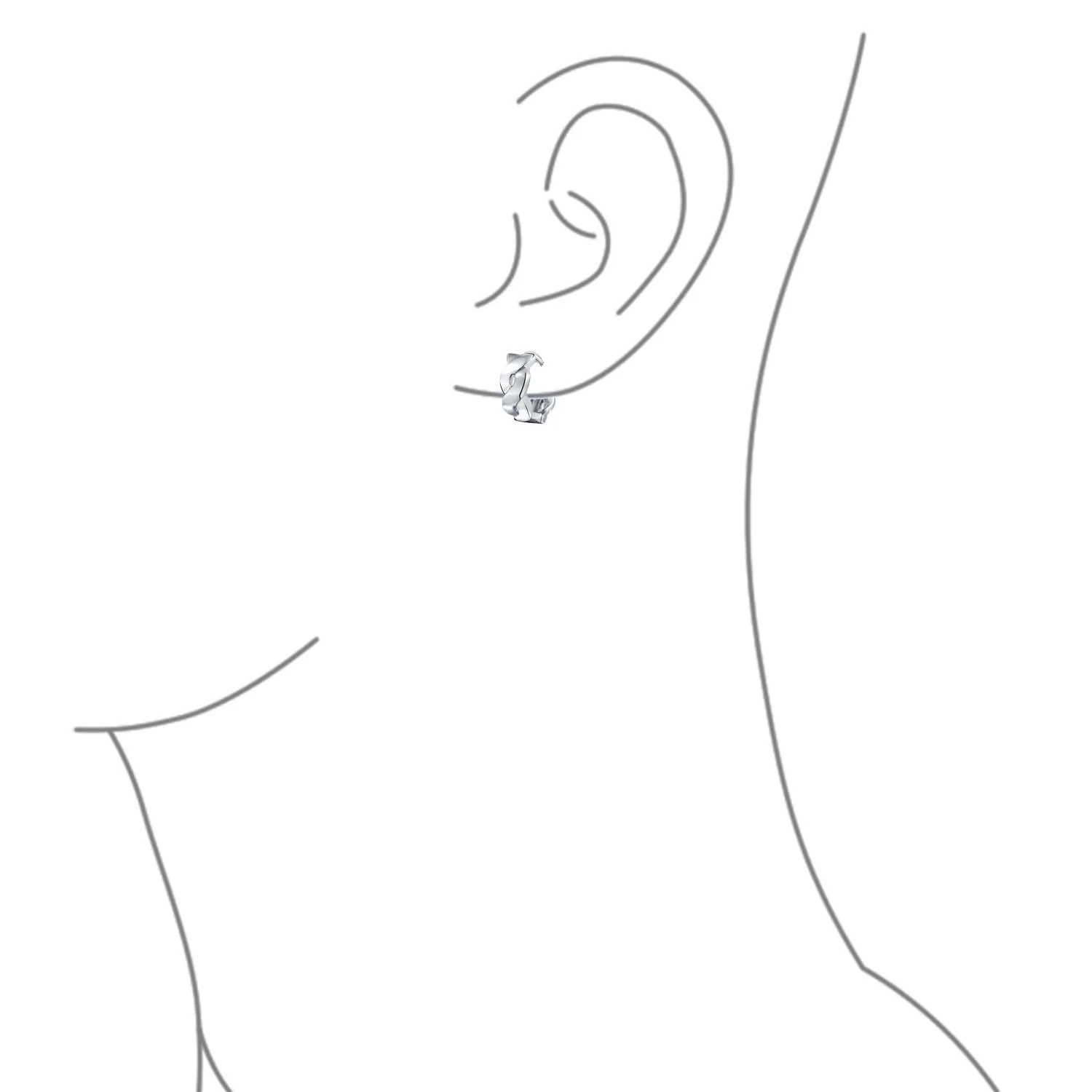 Two Tone Love Knot Symbol Infinity Huggie Mini Hoop Earrings Gold Plated .925 Sterling Silver - Image 5