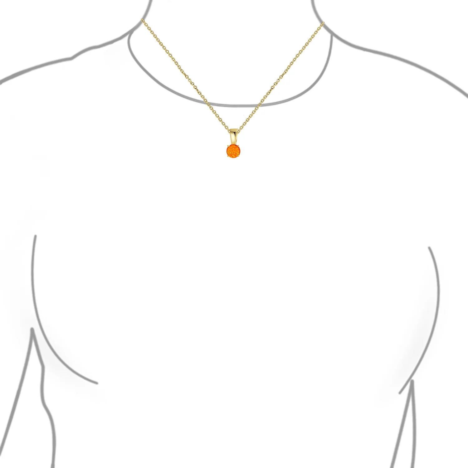 Classic 1CT Opal Pendant Necklace Rose Gold Plated Sterling Silver Birthstone - Image 12