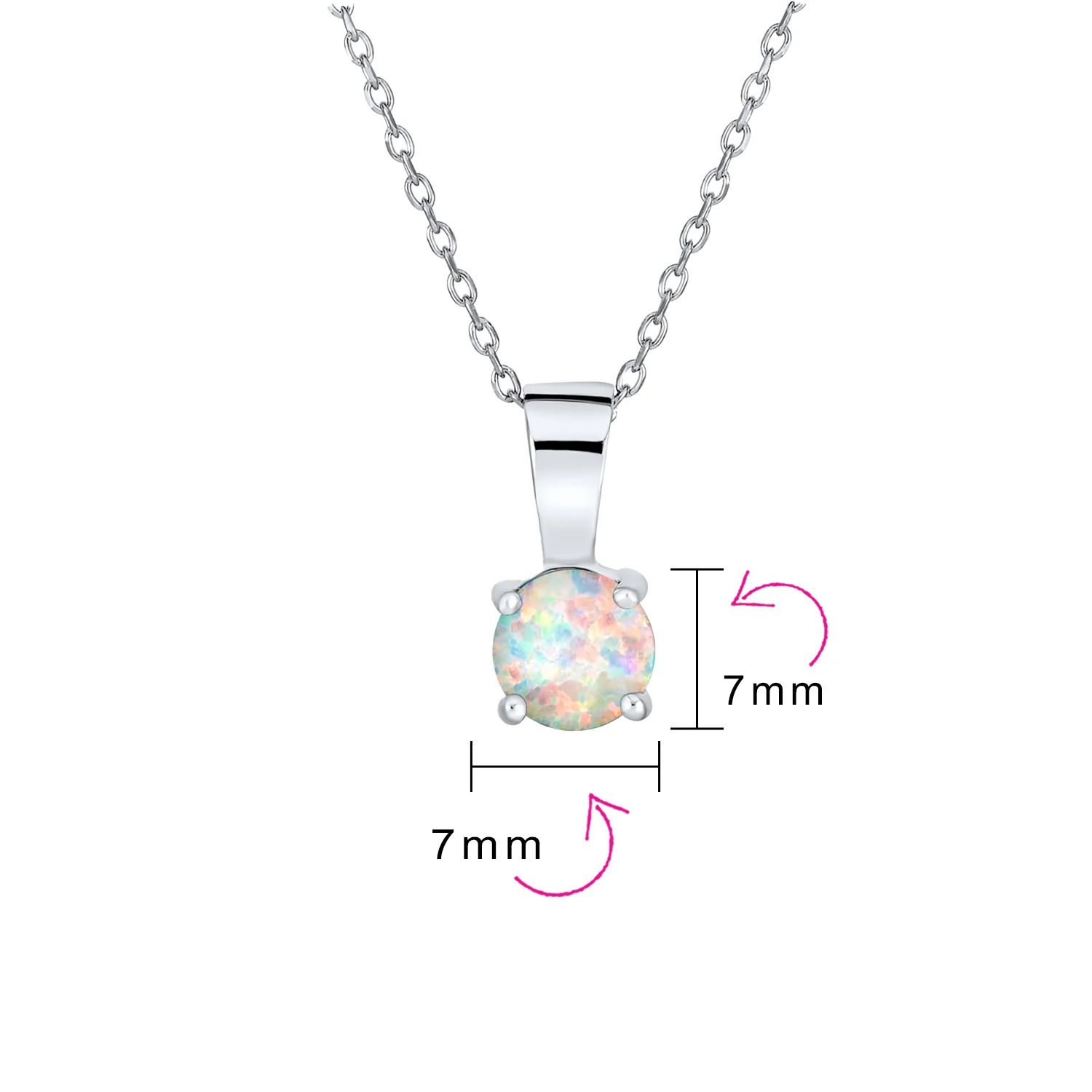 Classic 1CT Opal Pendant Necklace Rose Gold Plated Sterling Silver Birthstone - Image 13