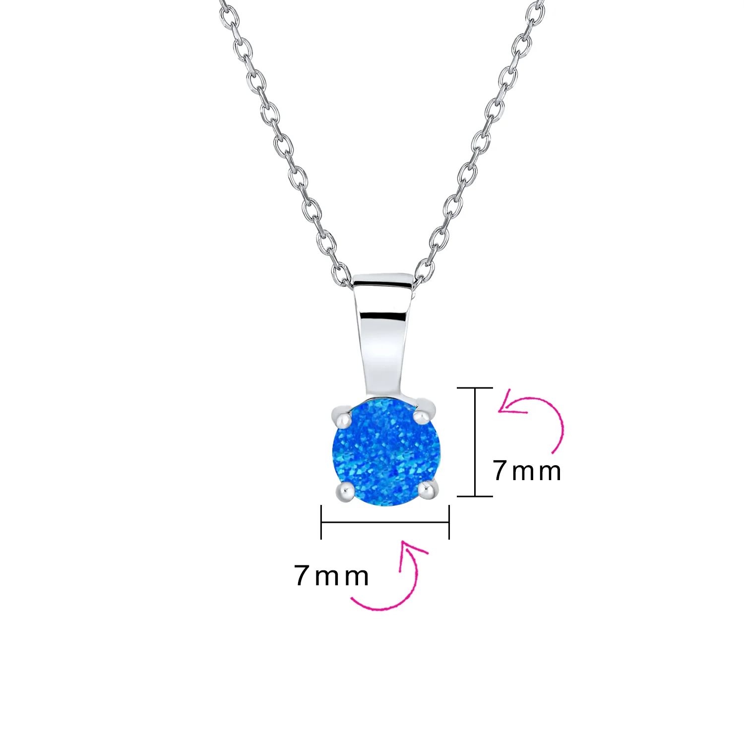 Classic 1CT Opal Pendant Necklace Rose Gold Plated Sterling Silver Birthstone - Image 15