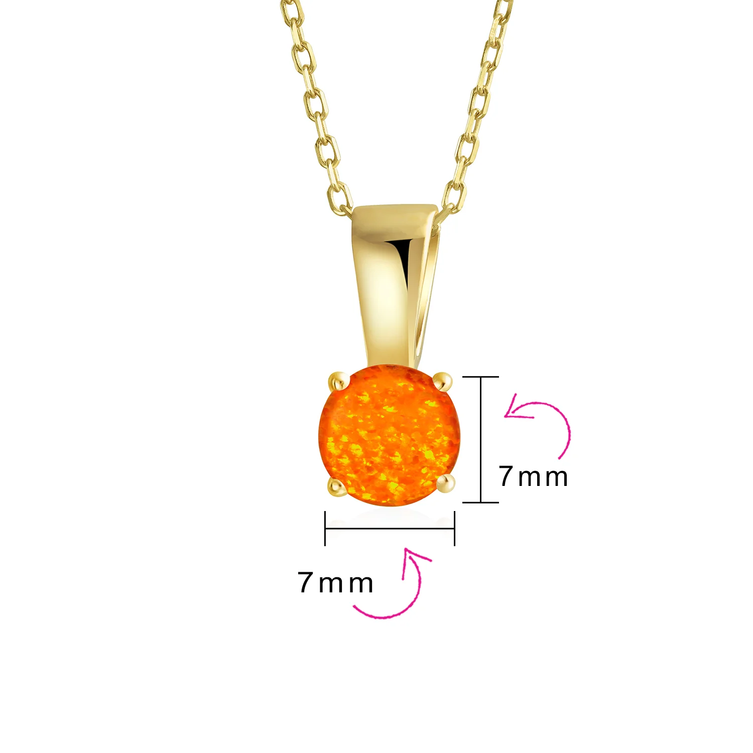 Classic 1CT Opal Pendant Necklace Rose Gold Plated Sterling Silver Birthstone - Image 16