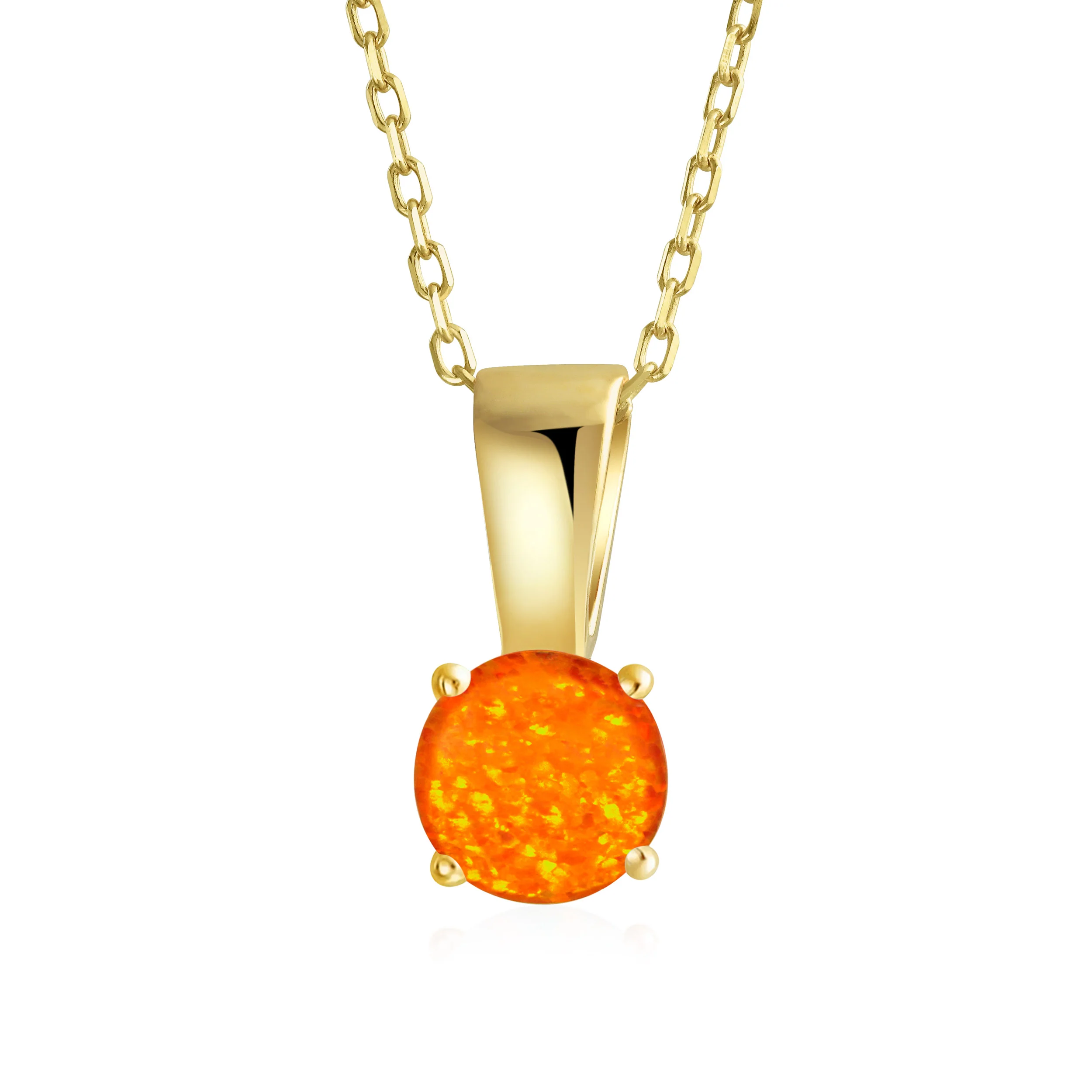 Classic 1CT Opal Pendant Necklace Rose Gold Plated Sterling Silver Birthstone - Image 3