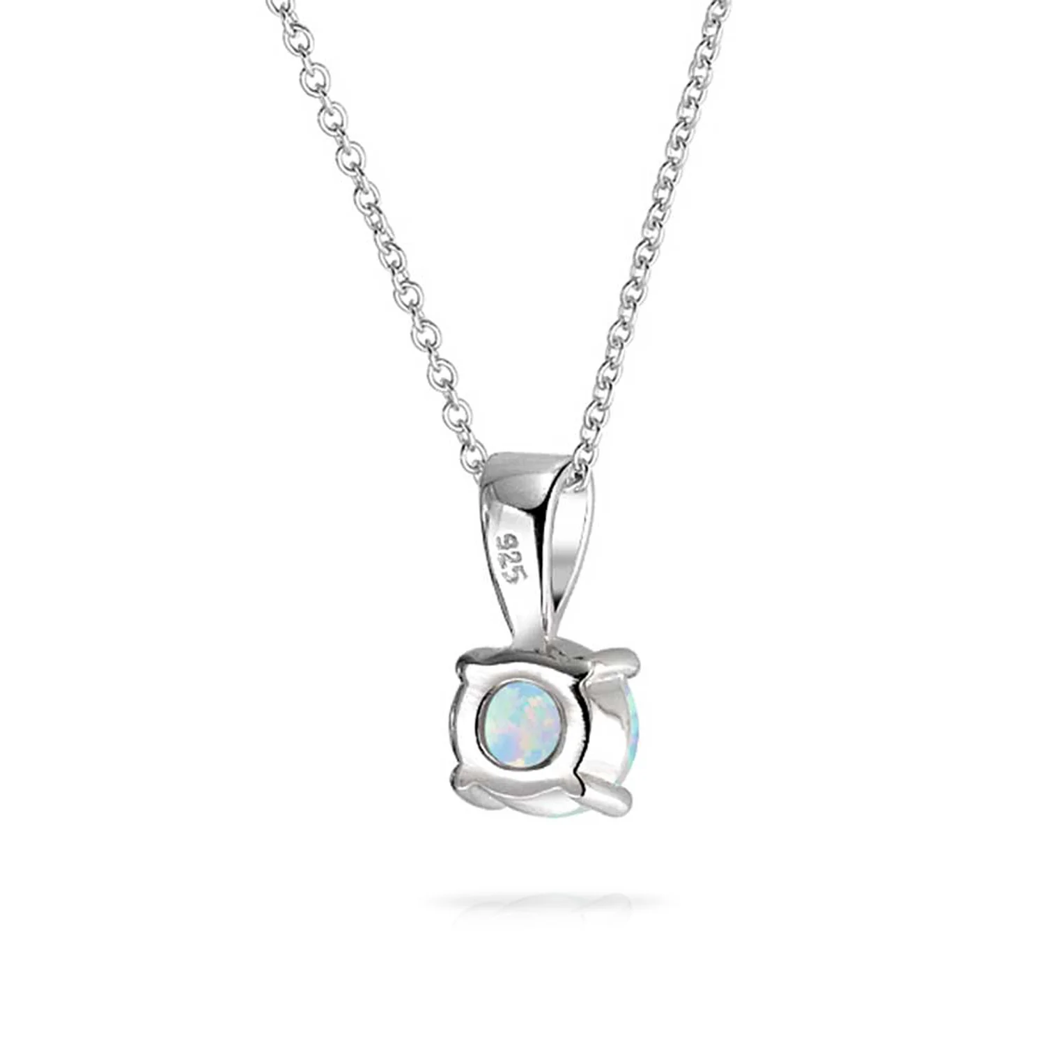 Classic 1CT Opal Pendant Necklace Rose Gold Plated Sterling Silver Birthstone - Image 5
