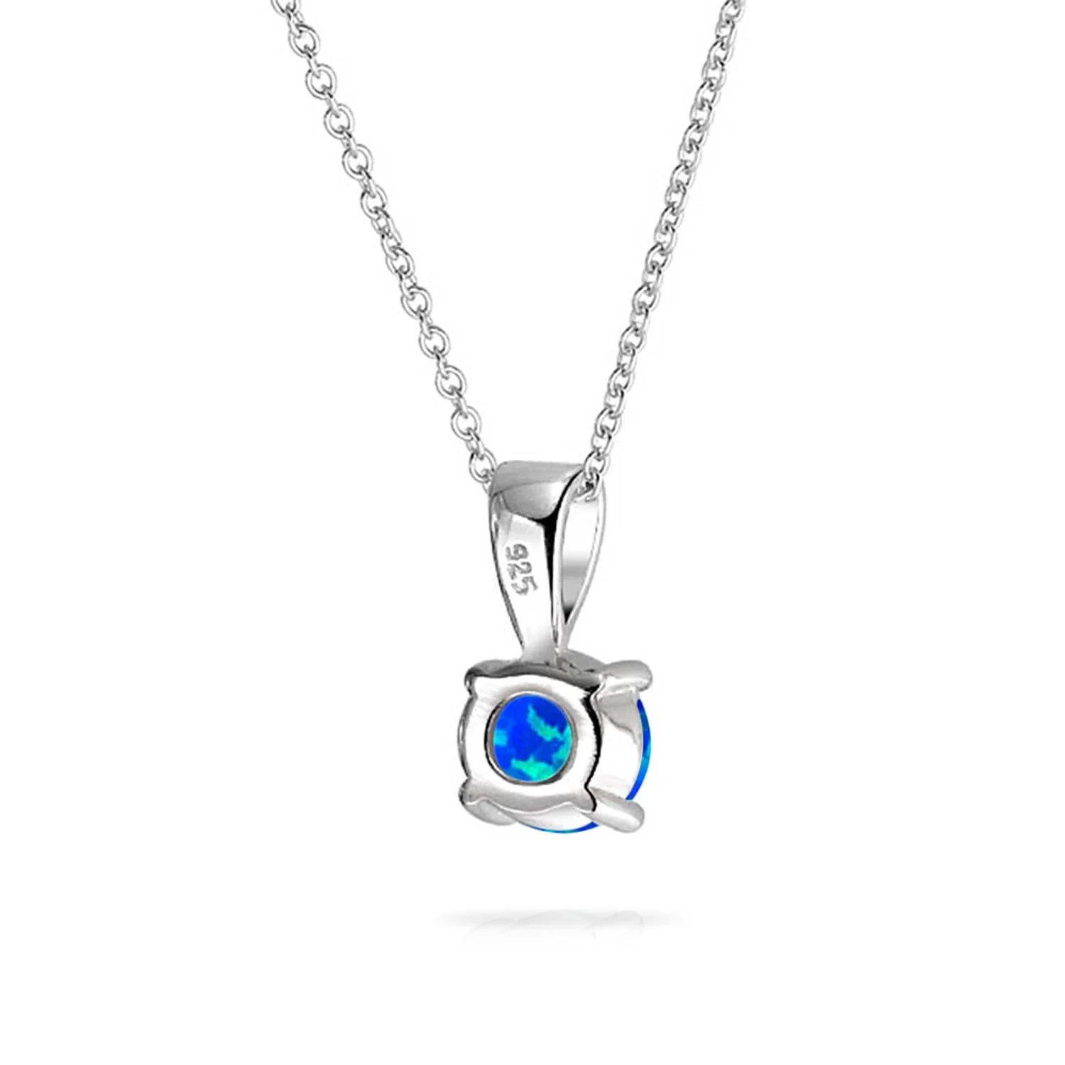 Classic 1CT Opal Pendant Necklace Rose Gold Plated Sterling Silver Birthstone - Image 7