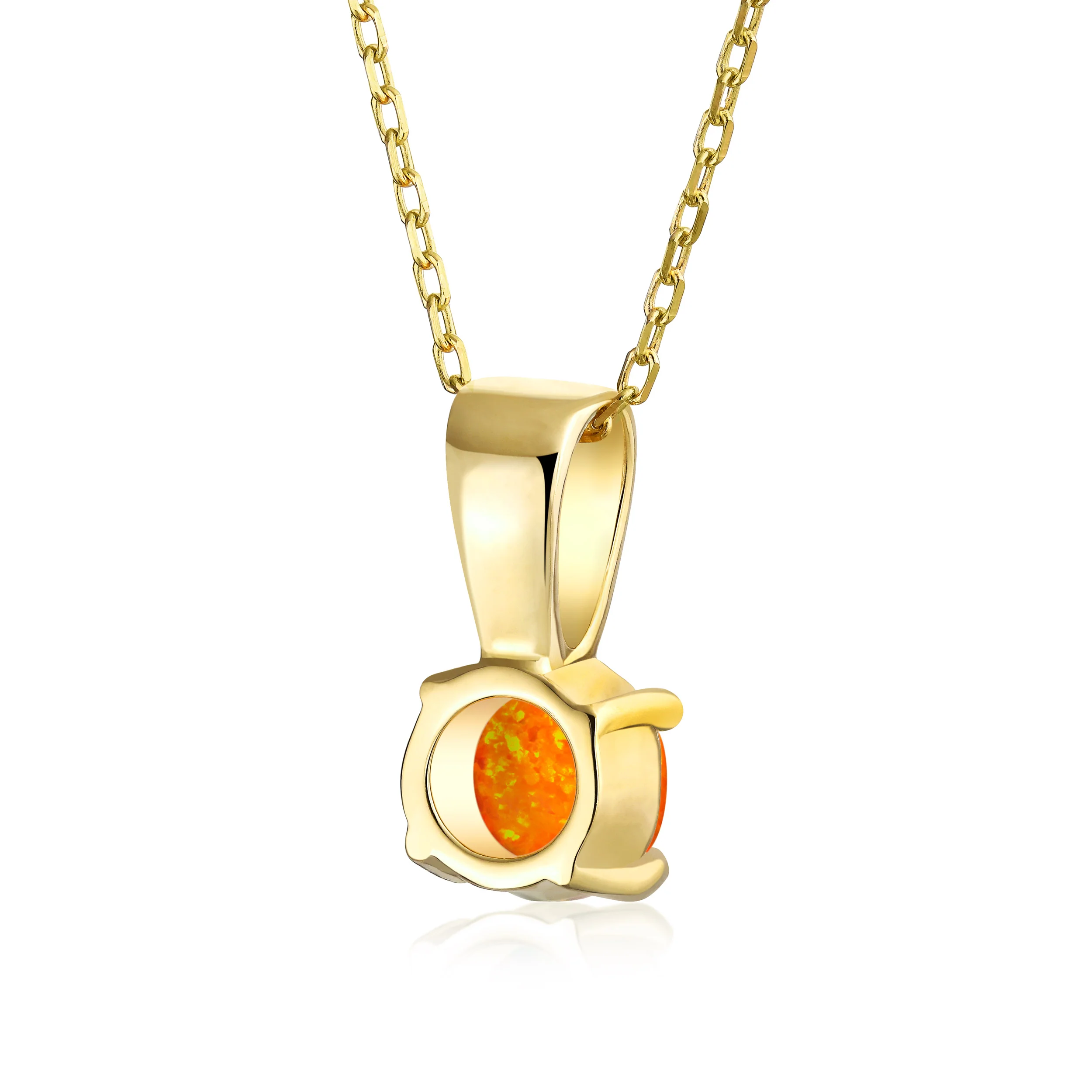 Classic 1CT Opal Pendant Necklace Rose Gold Plated Sterling Silver Birthstone - Image 8