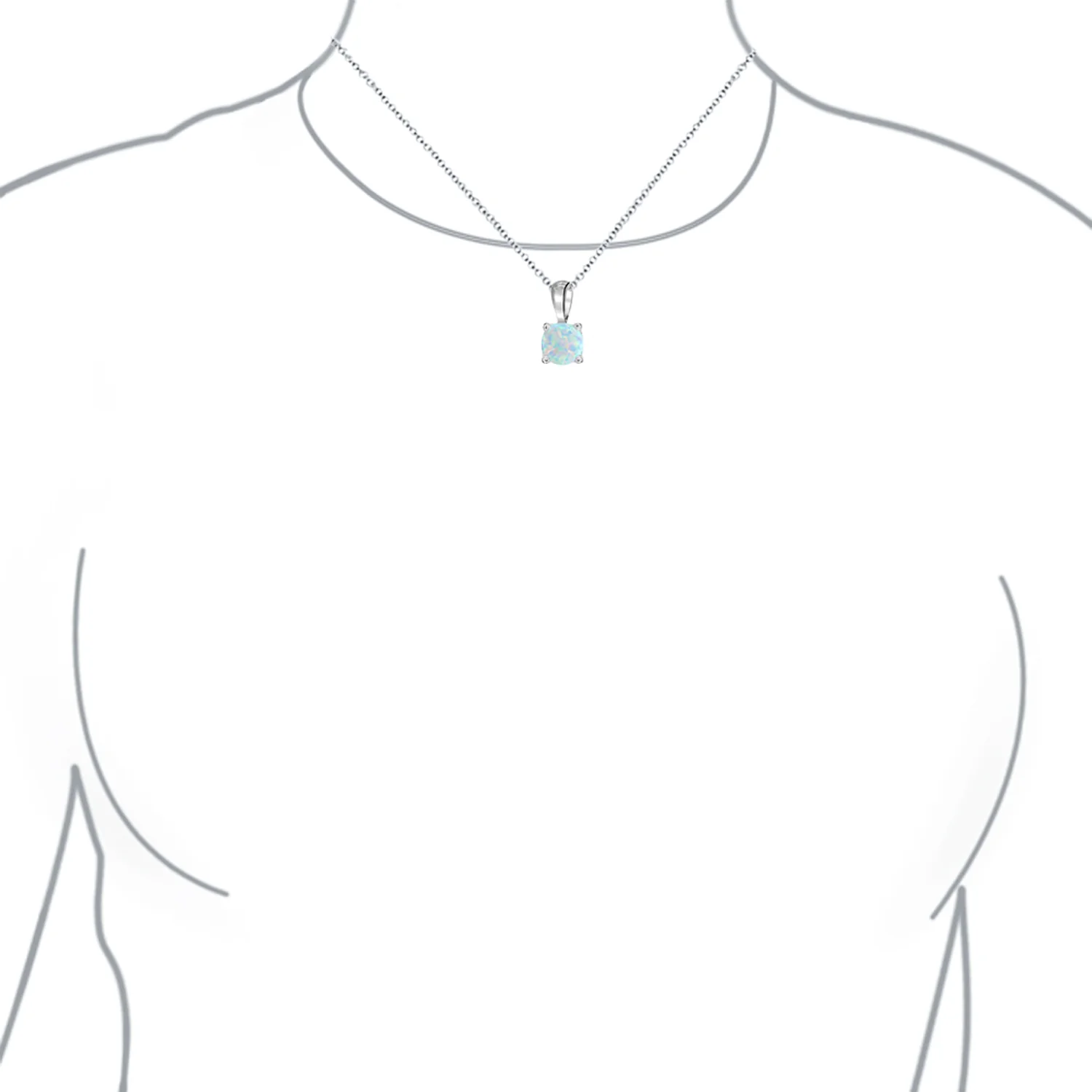 Classic 1CT Opal Pendant Necklace Rose Gold Plated Sterling Silver Birthstone - Image 9