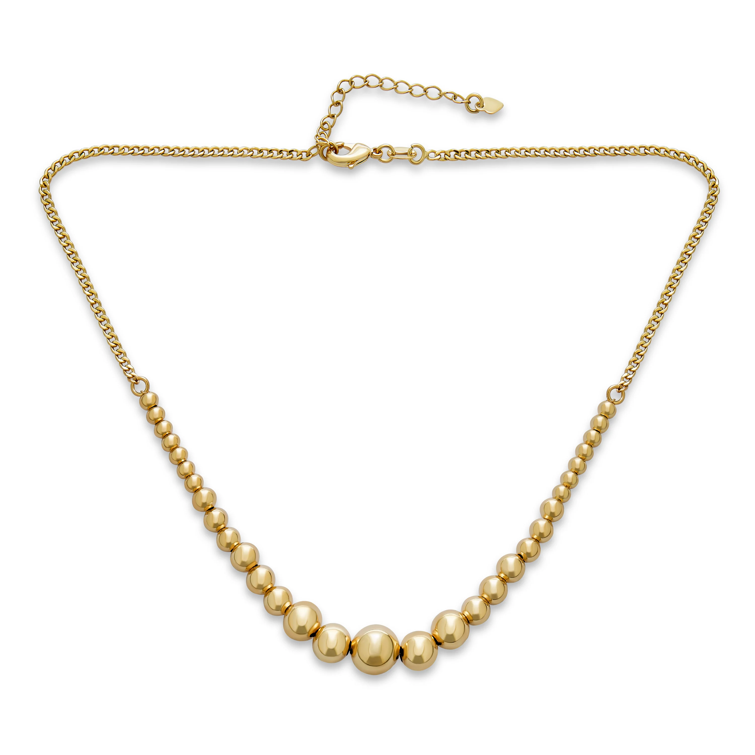 Elegant Round Ball Pendant Necklace Gold Plated Choker