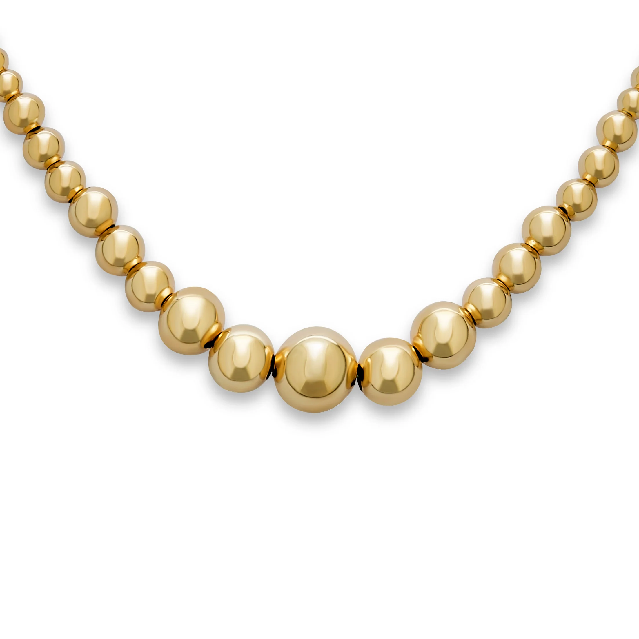 Elegant Round Ball Pendant Necklace Gold Plated Choker - Image 2