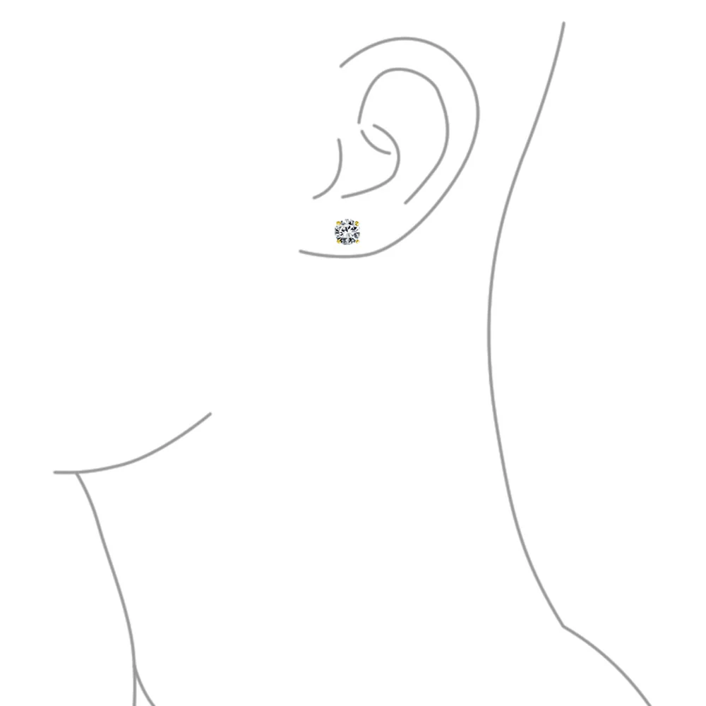 Classic Round CZ Stud Earrings Sterling Silver Rose Gold 1CT-5CTW Unisex Jewelry - Image 4