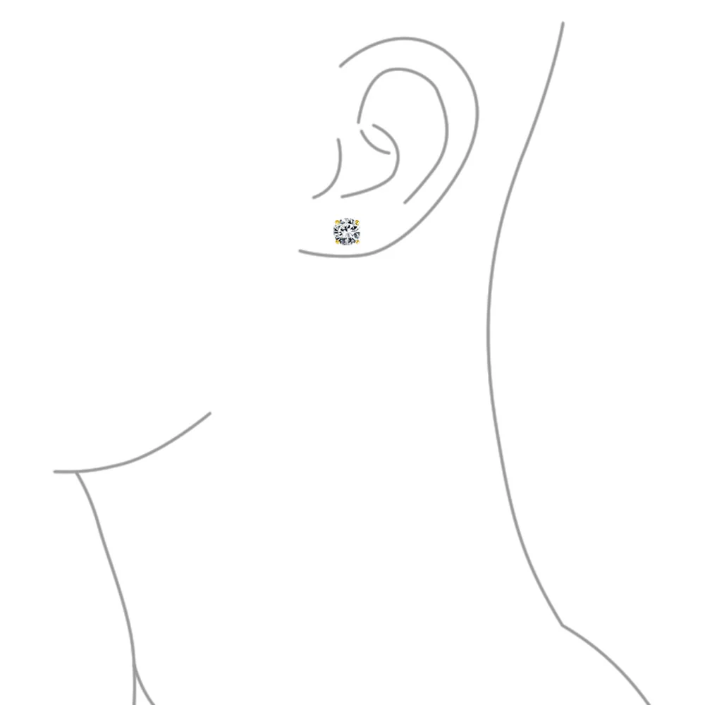 Classic Round CZ Stud Earrings Sterling Silver Rose Gold 1CT-5CTW Unisex Jewelry - Image 5