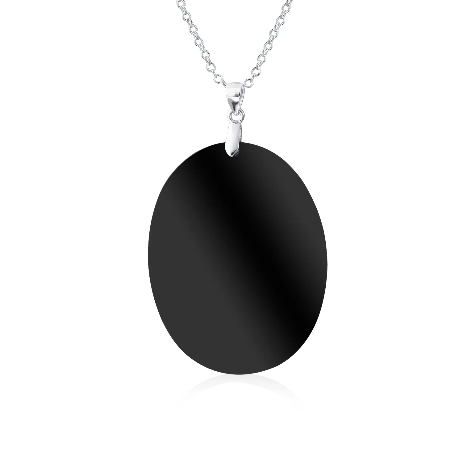 Classic Victorian Black & White Cameo Pendant Necklace in Sterling Silver - Image 2