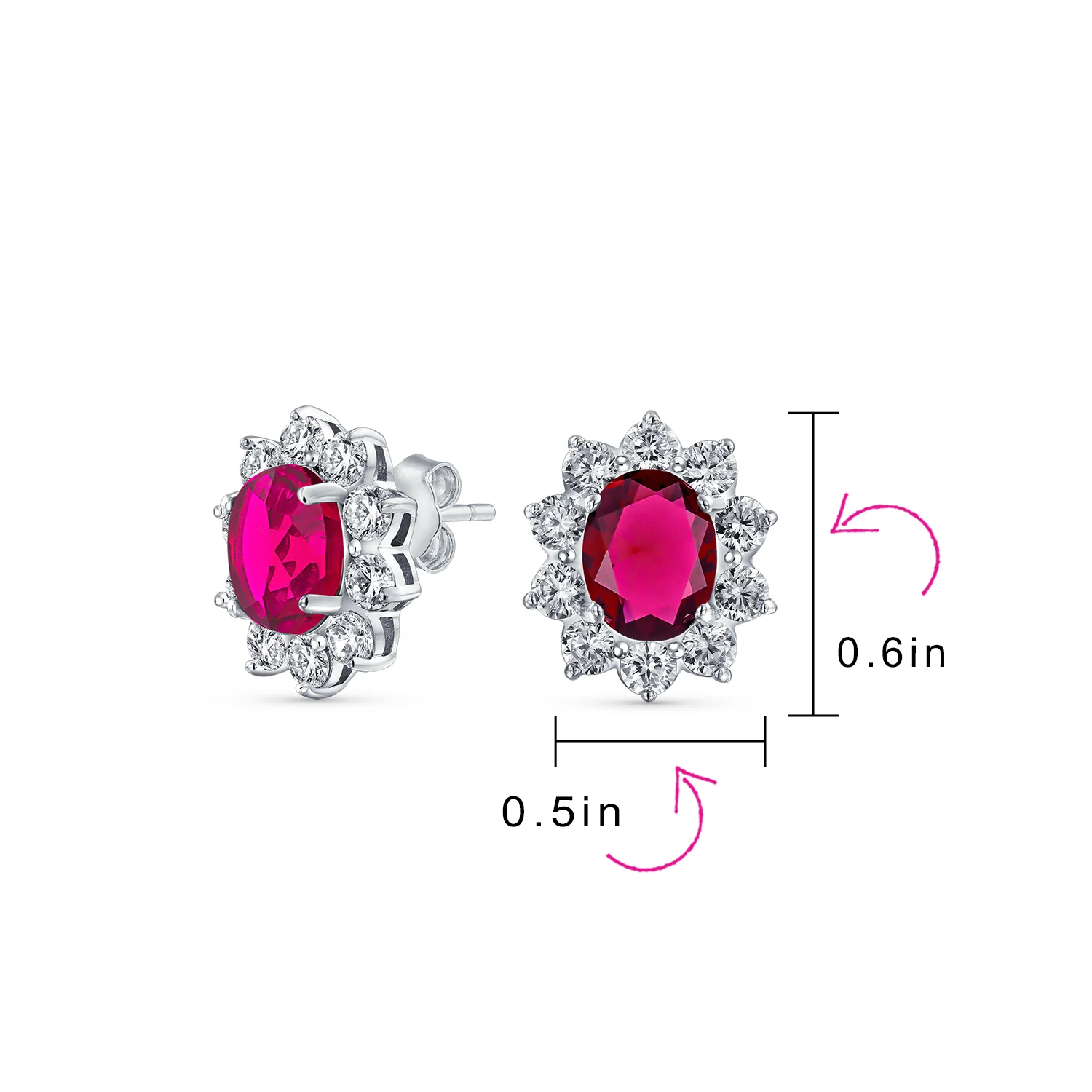 Classic Vintage Crown 1.5 CT CZ Stud Earrings with Green Simulated Emerald - Image 11