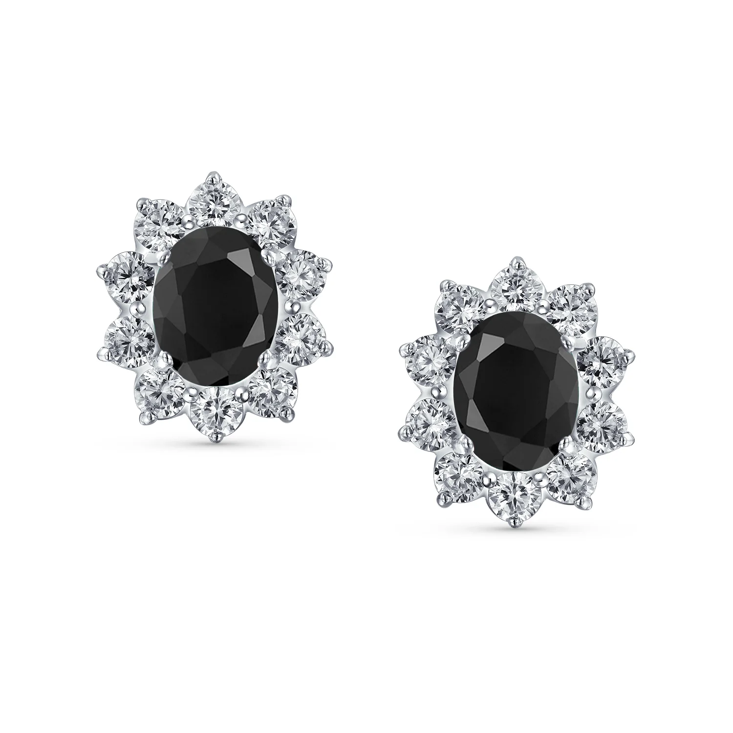 Classic Vintage Crown 1.5 CT CZ Stud Earrings with Green Simulated Emerald - Image 4