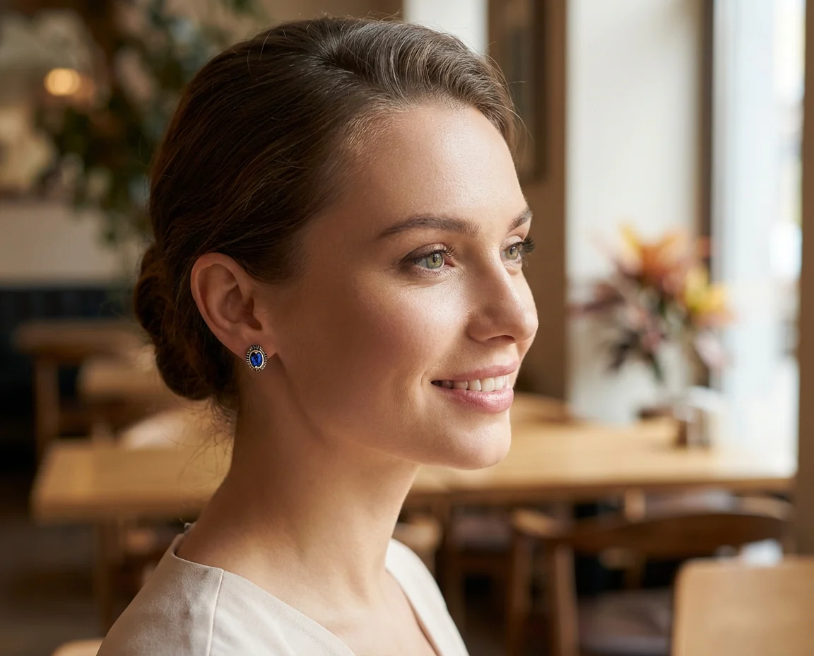 Fashion Crystal Oval Bali Style Clip-On Earrings Non-Pierced Ears Multiple Colors - Image 7