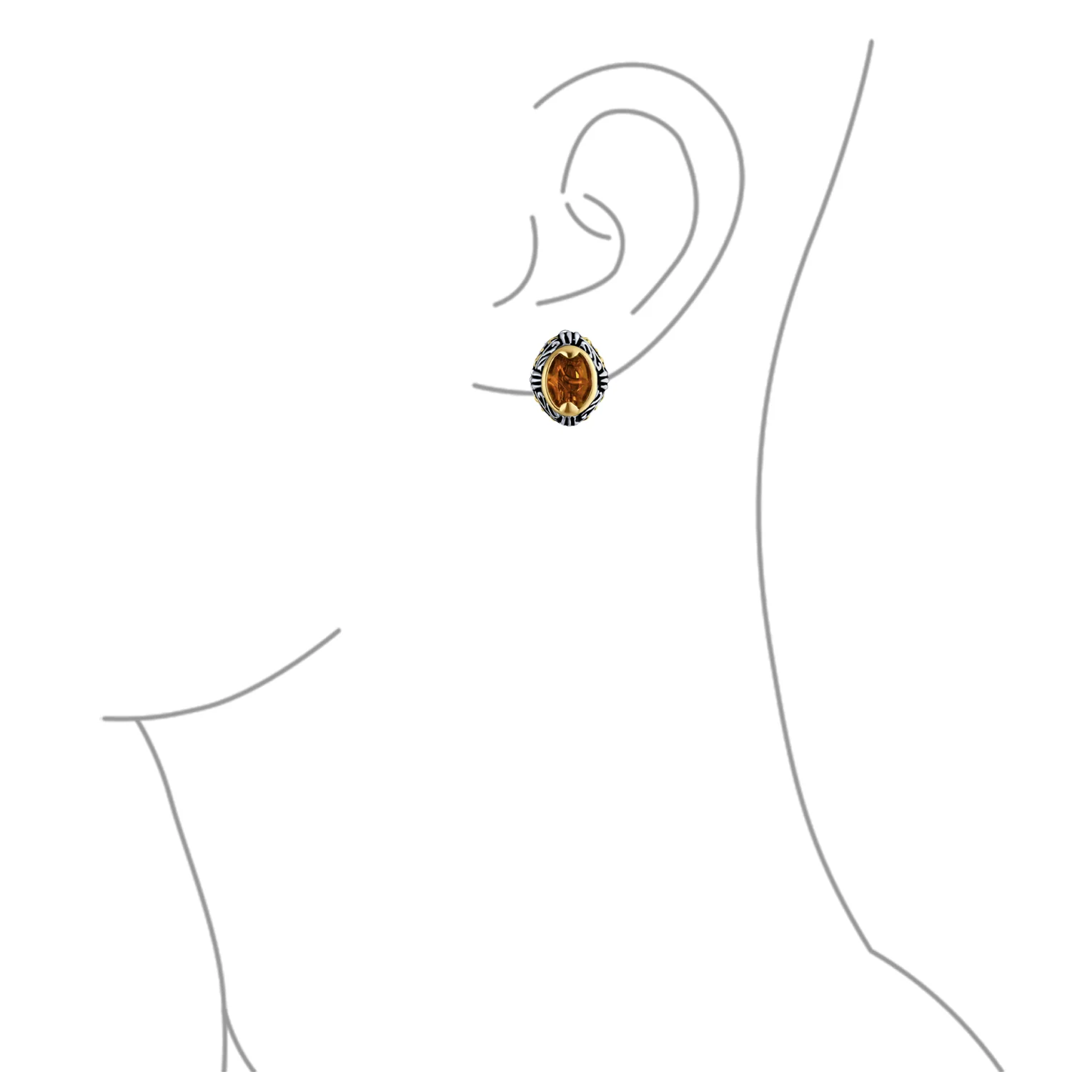 Fashion Crystal Oval Bali Style Clip-On Earrings Non-Pierced Ears Multiple Colors - Image 8