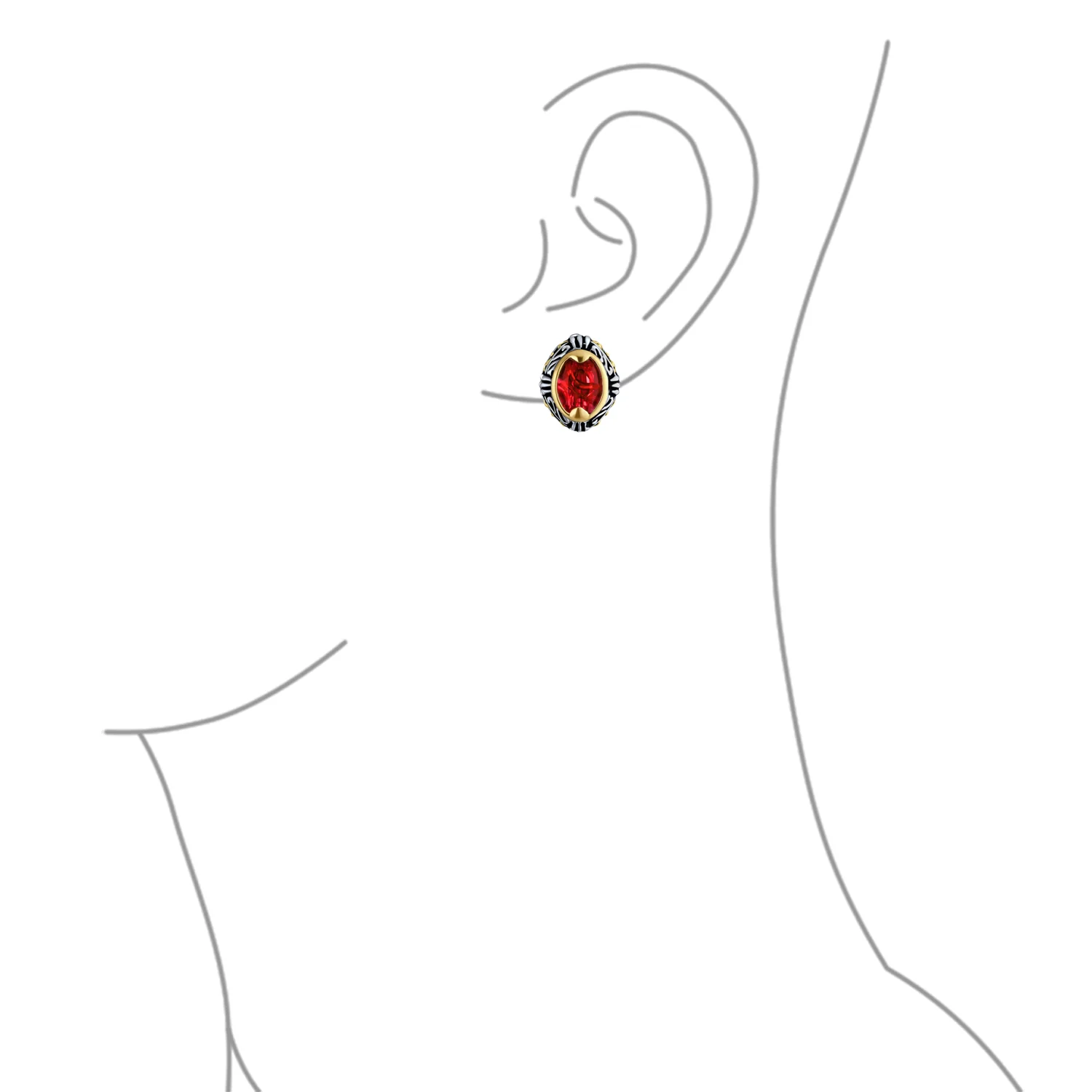 Fashion Crystal Oval Bali Style Clip-On Earrings Non-Pierced Ears Multiple Colors - Image 9