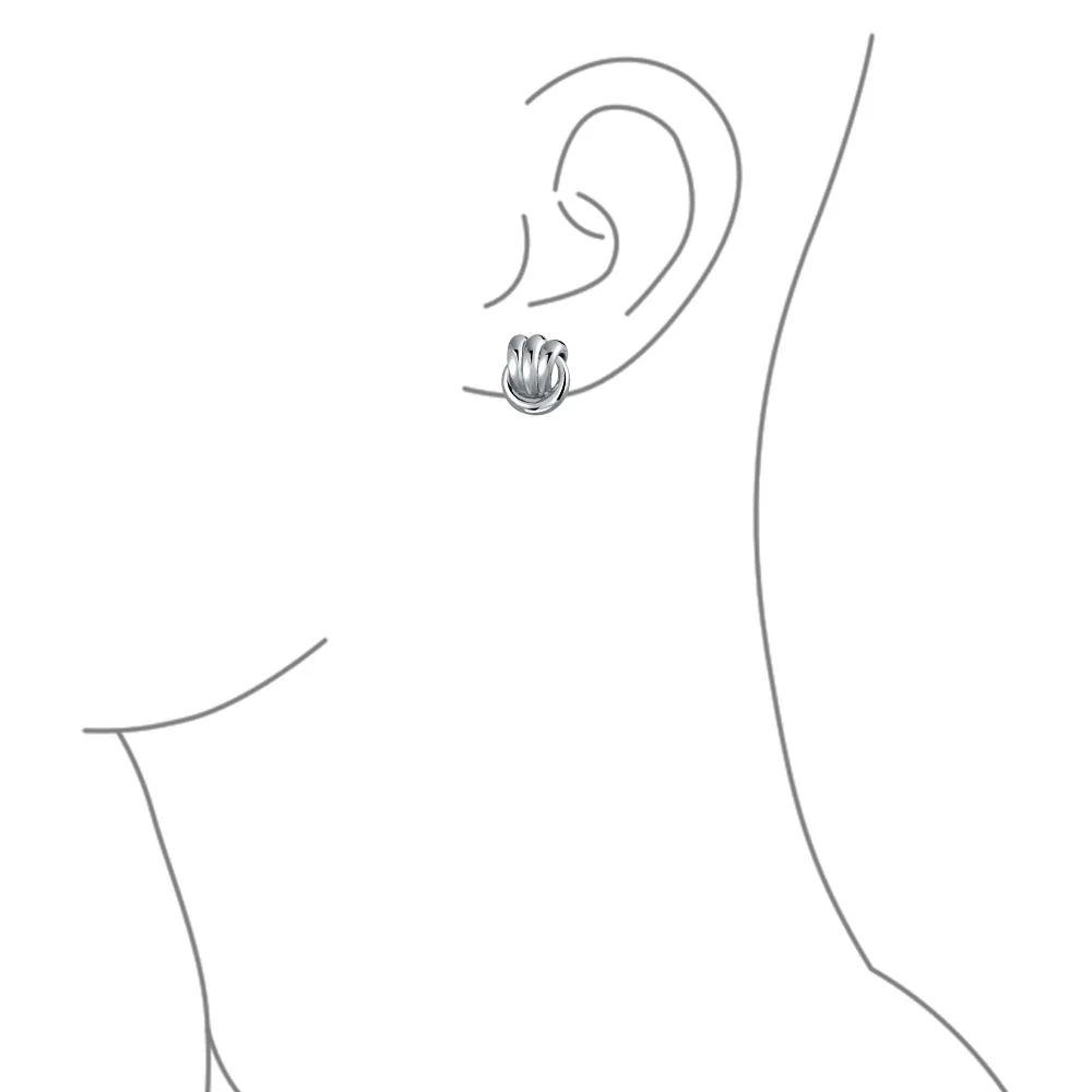 Fashion Rope Love Knot Clip On Earrings Yellow Gold Plated Non-Pierced Ears - Image 3