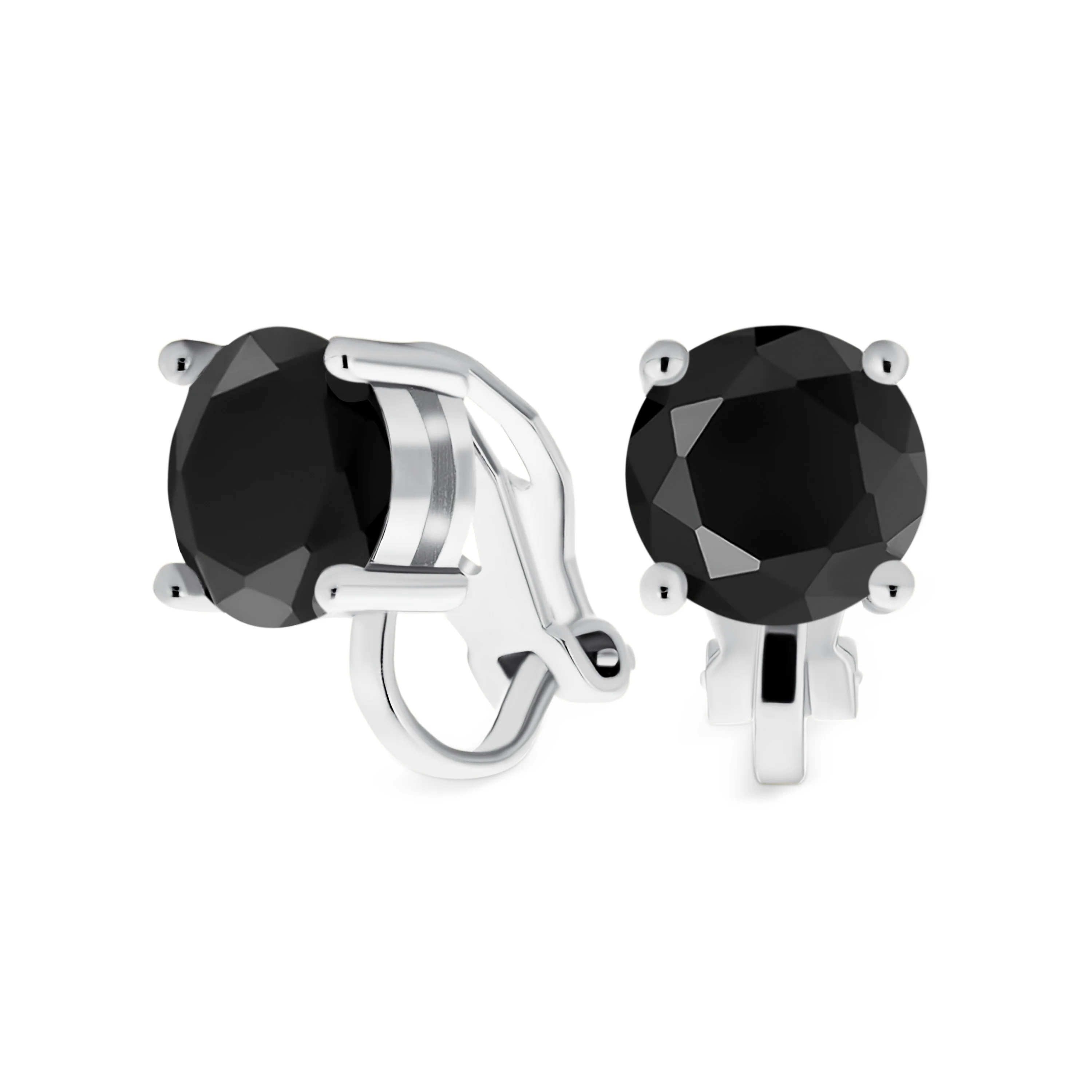 Traditional 2CT Round CZ Solitaire Clip-On Earrings - Gold Silver Non-Pierced 8MM - Image 14