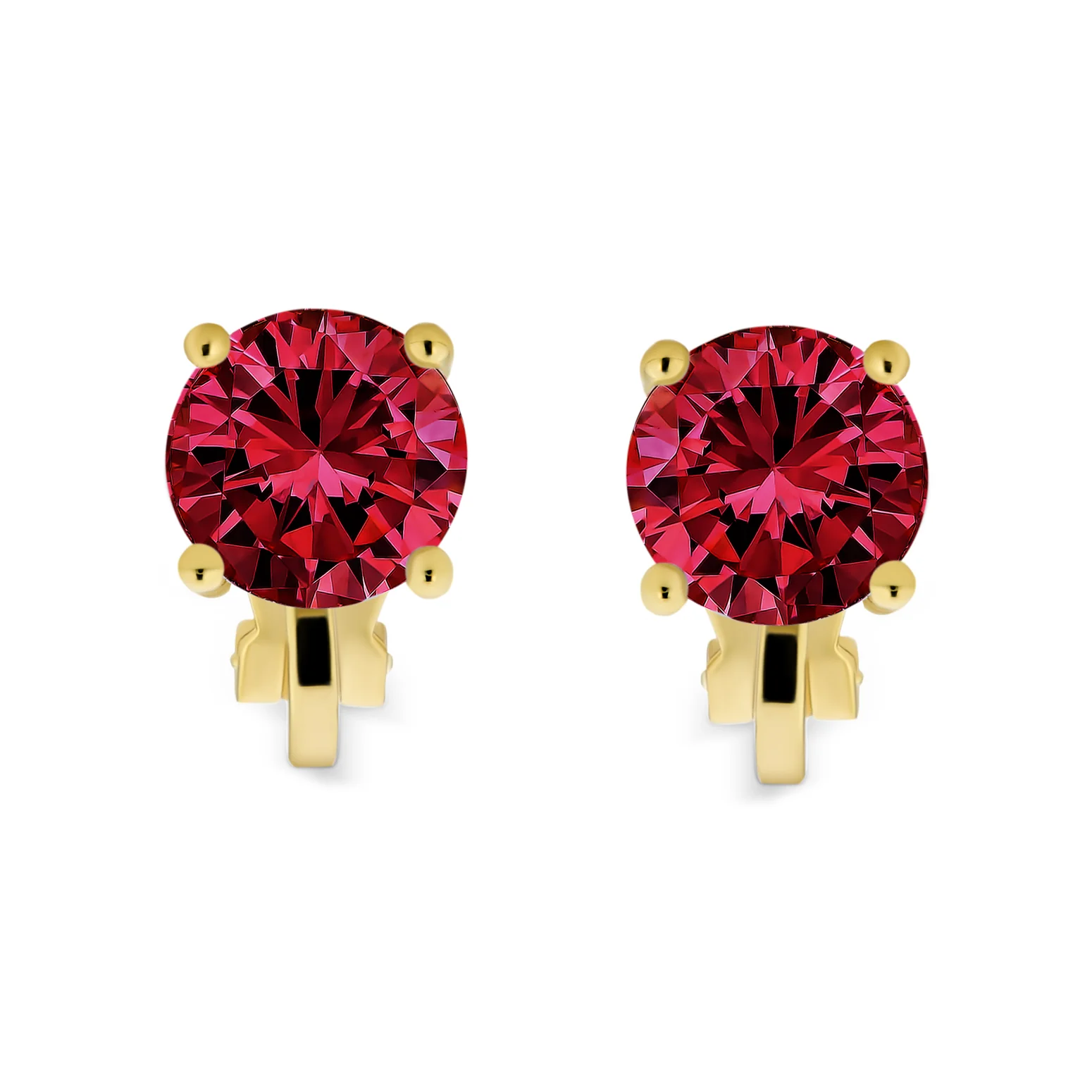 Traditional 2CT Round CZ Solitaire Clip-On Earrings - Gold Silver Non-Pierced 8MM - Image 20