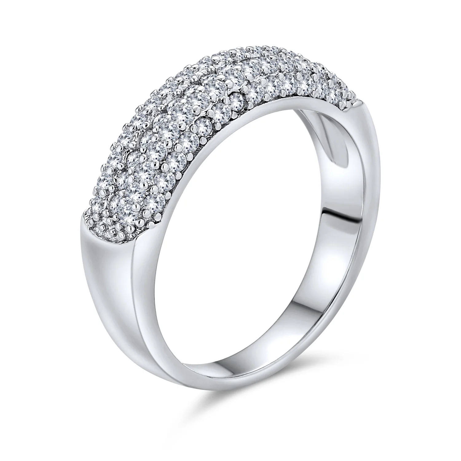 Micro Pave Pink Cubic Zirconia Cocktail Statement Ring Rose Gold Sterling Silver - Image 2