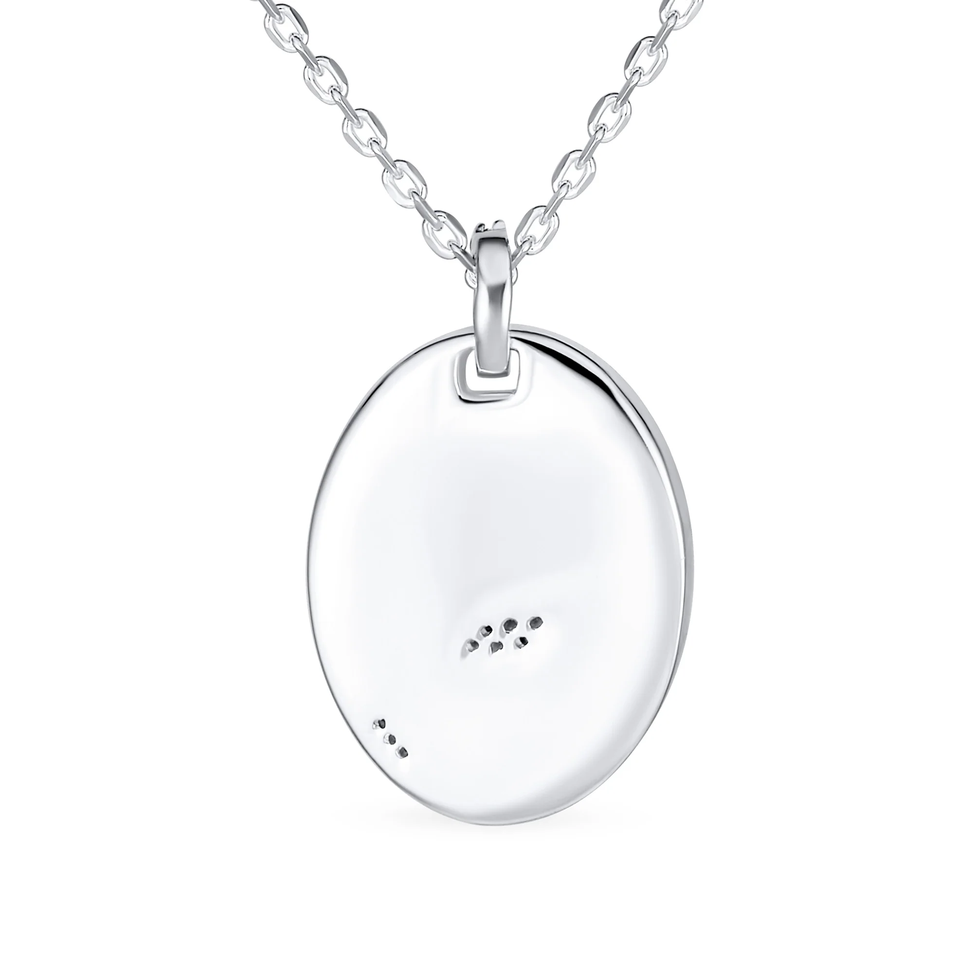 Oval Inlay Style Nature Bird Cameo Pendant Necklace .925 Sterling Silver - Image 2