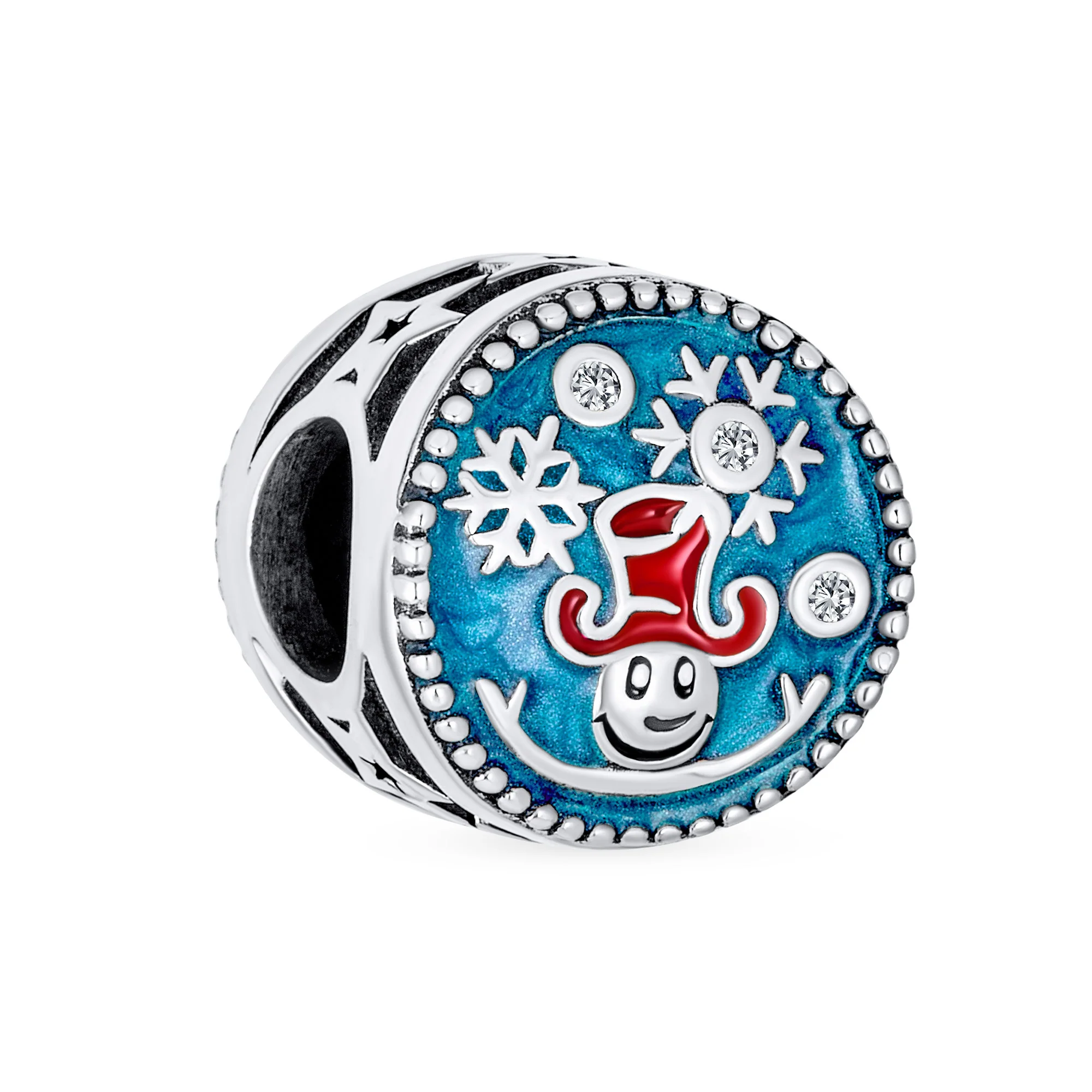 Colorful Christmas Charm Bead Tree Snowman Santa and Sled for European Bracelet - Image 3