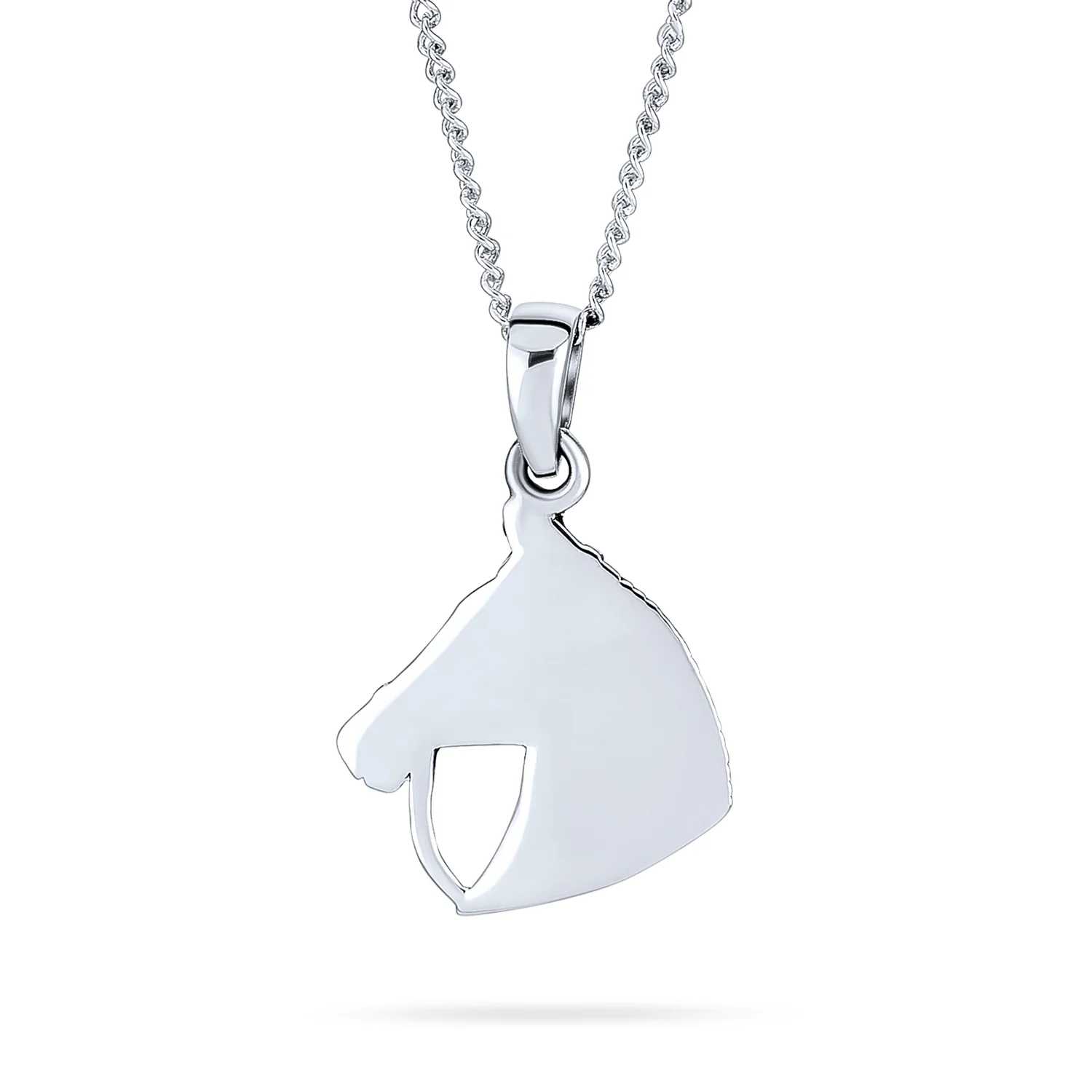 Cowgirl Equestrian Horse-Head Pendant Necklace in Sterling Silver - Image 2