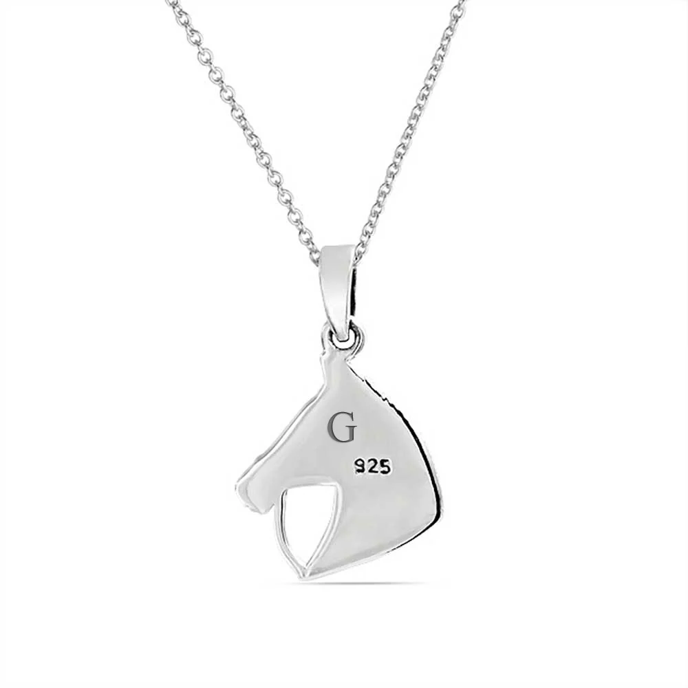 Cowgirl Equestrian Horse-Head Pendant Necklace in Sterling Silver - Image 4