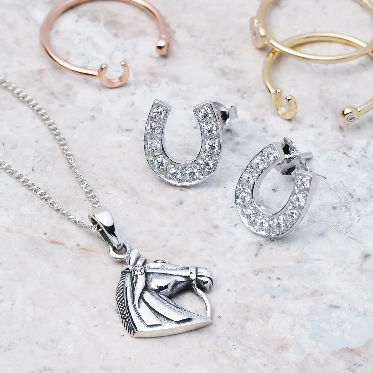 Cowgirl Equestrian Horse-Head Pendant Necklace in Sterling Silver - Image 5