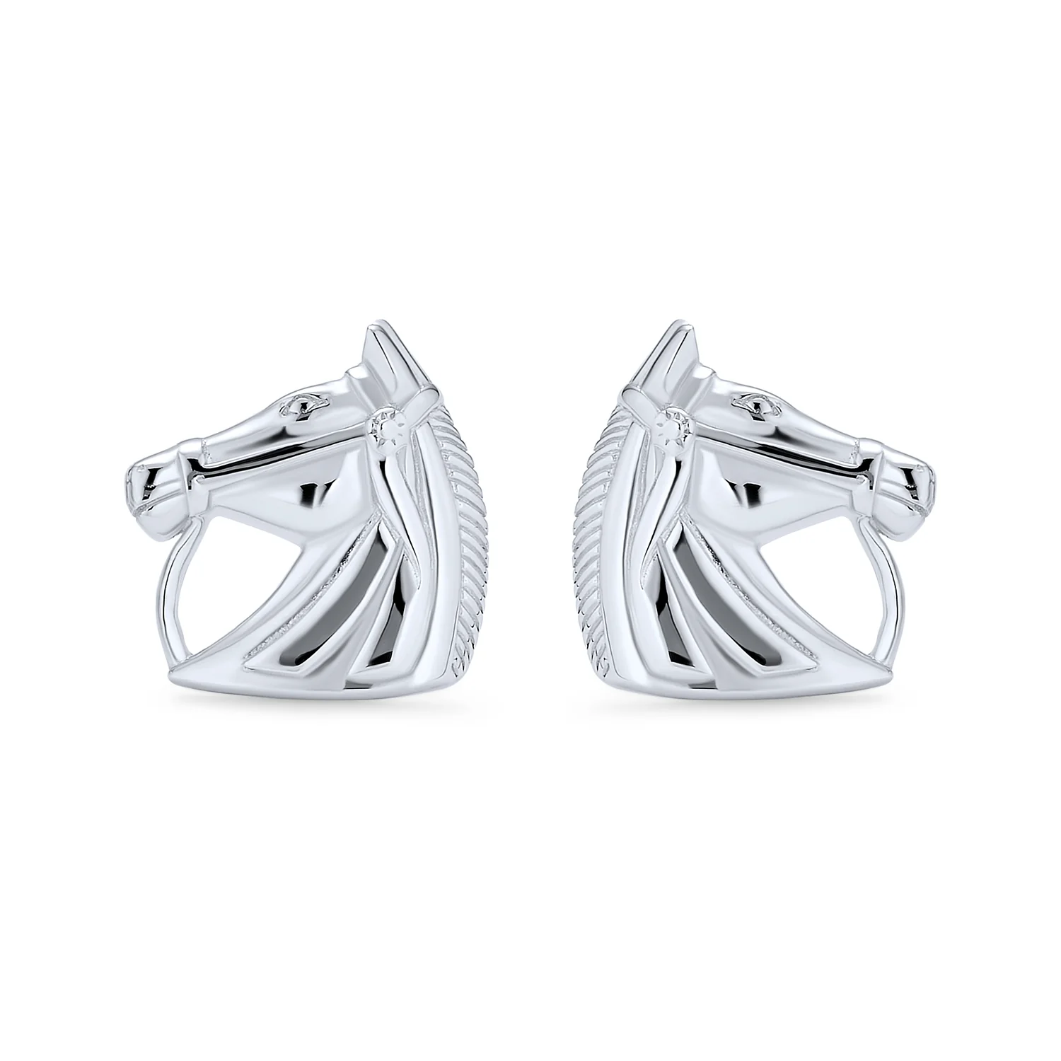 Cowgirl Equestrian Horse-Head Stud Earrings Sterling Silver Western Jewelry - Image 2