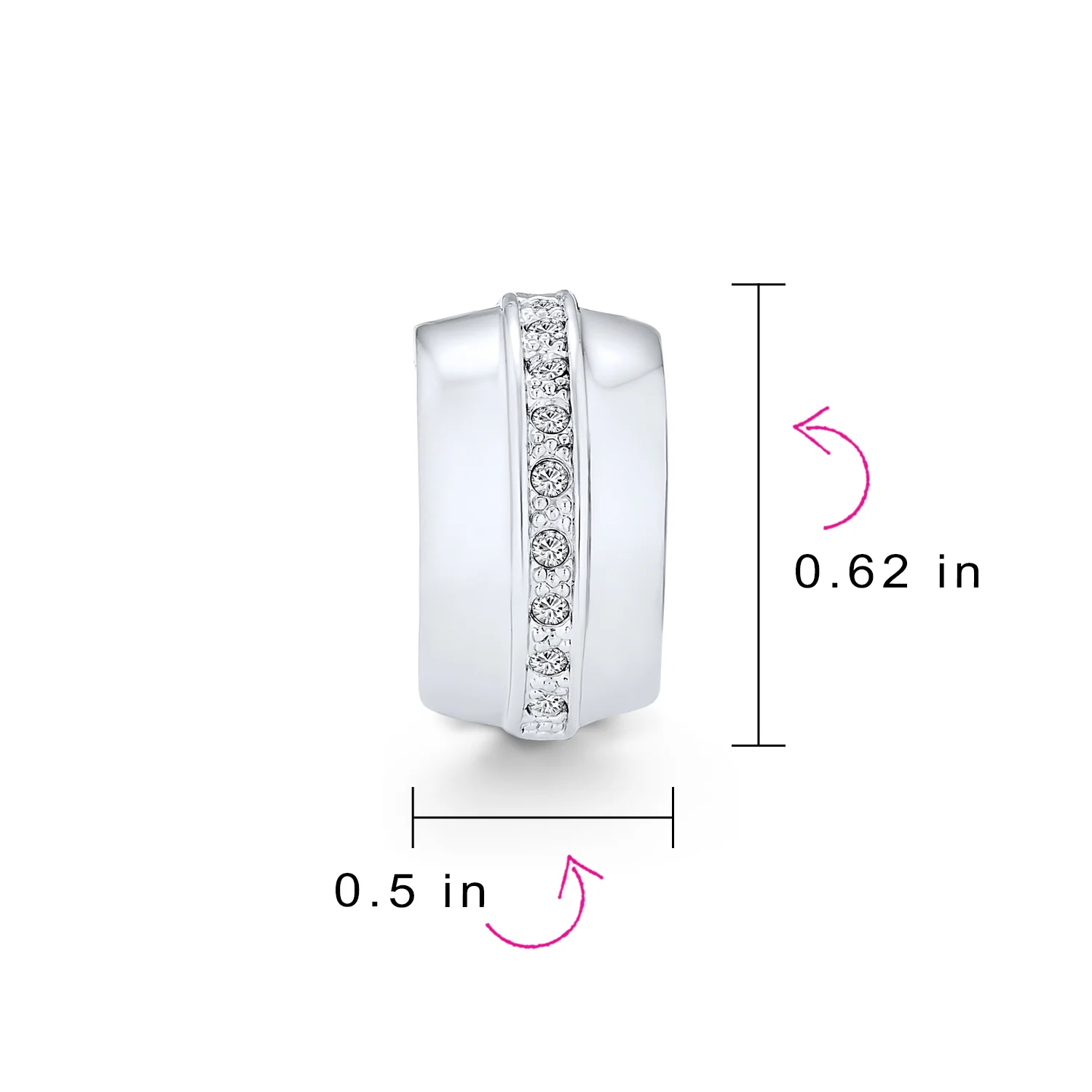Fashion 1 Row Crystal Wide Half Hoop Clip On Earrings Non Pierced Ears - Image 4
