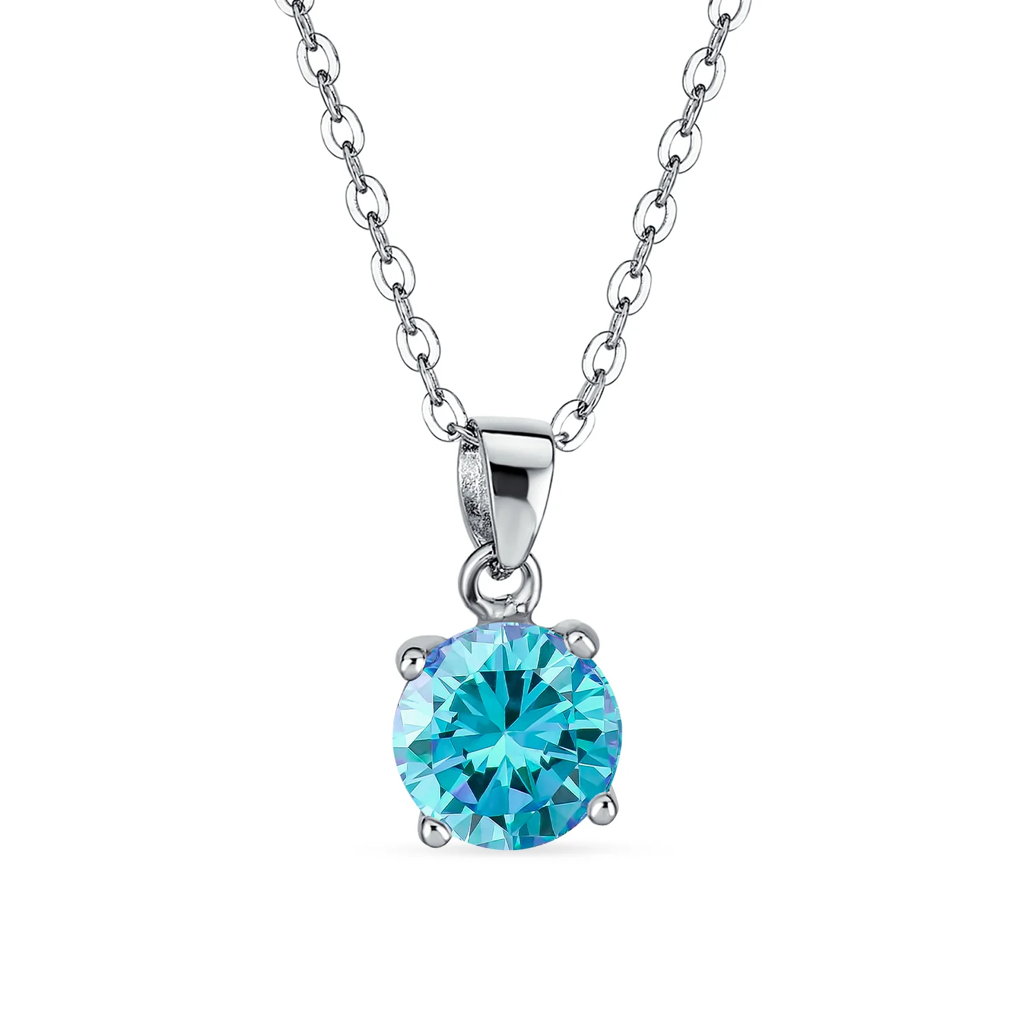 1.5CTW CZ Birthstone Pendant Necklace in Sterling Silver - Image 7