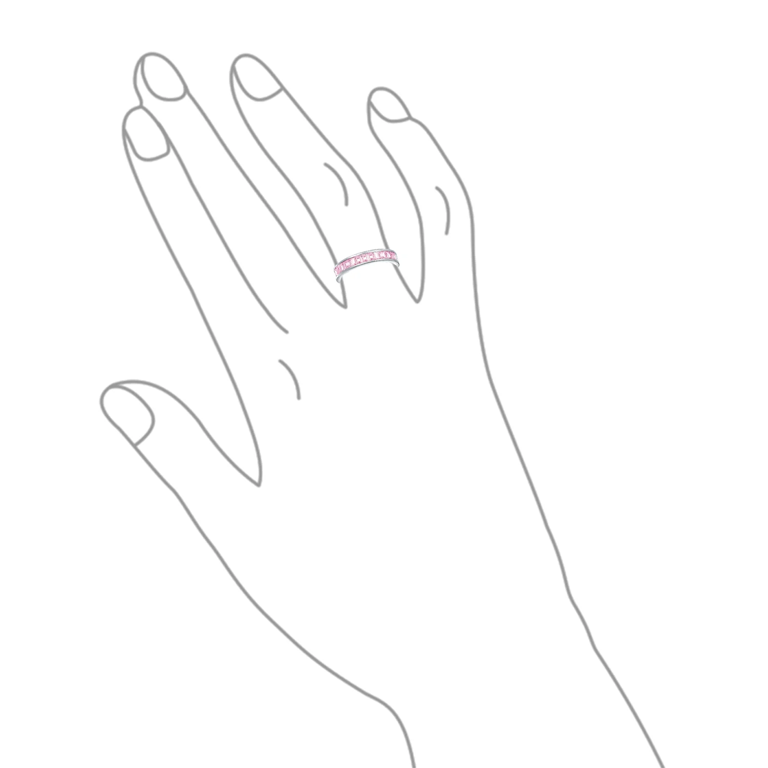 Cubic Zirconia Cocktail Statement Ring: Emerald Cut Baguette CZ Eternity Band - Image 16