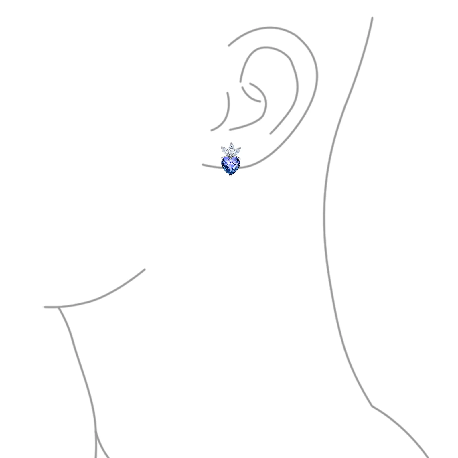 Mystic Rainbow Heart Shaped Cubic Zirconia Crown Infinity Pendant Necklace - Image 10