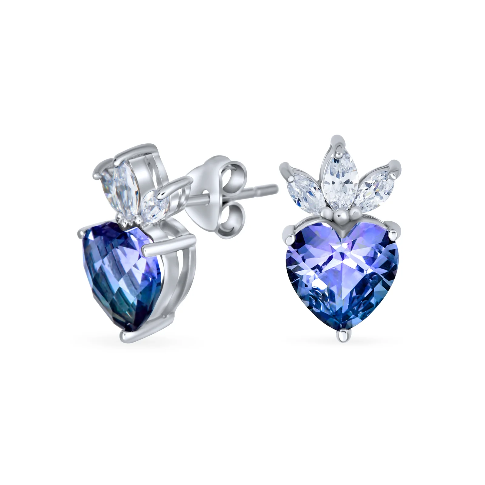 Mystic Rainbow Heart Shaped Cubic Zirconia Crown Infinity Pendant Necklace - Image 8