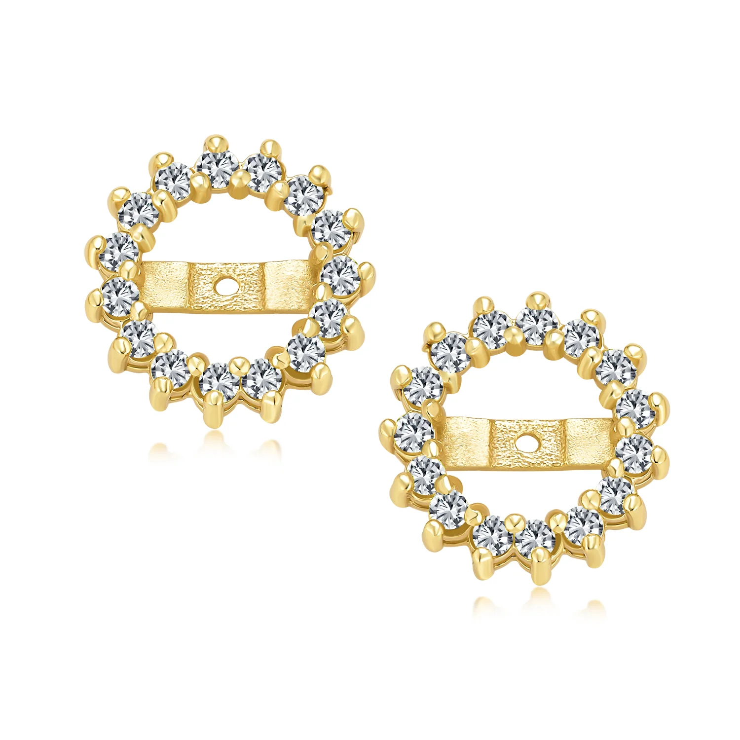 Removable CZ Cubic Zirconia Halo Earring Jackets for Studs .925 Sterling Silver - Image 10