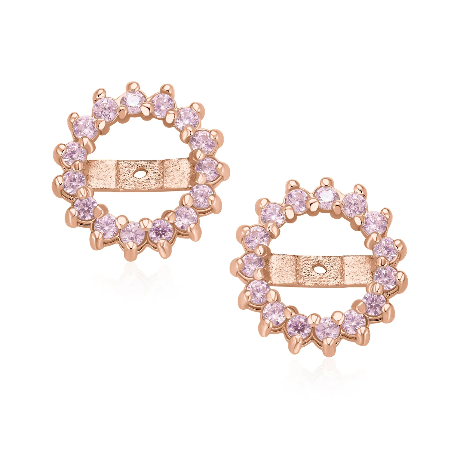Removable CZ Cubic Zirconia Halo Earring Jackets for Studs .925 Sterling Silver - Image 11