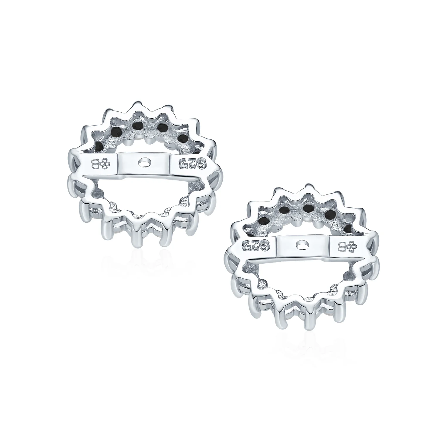 Removable CZ Cubic Zirconia Halo Earring Jackets for Studs .925 Sterling Silver - Image 16