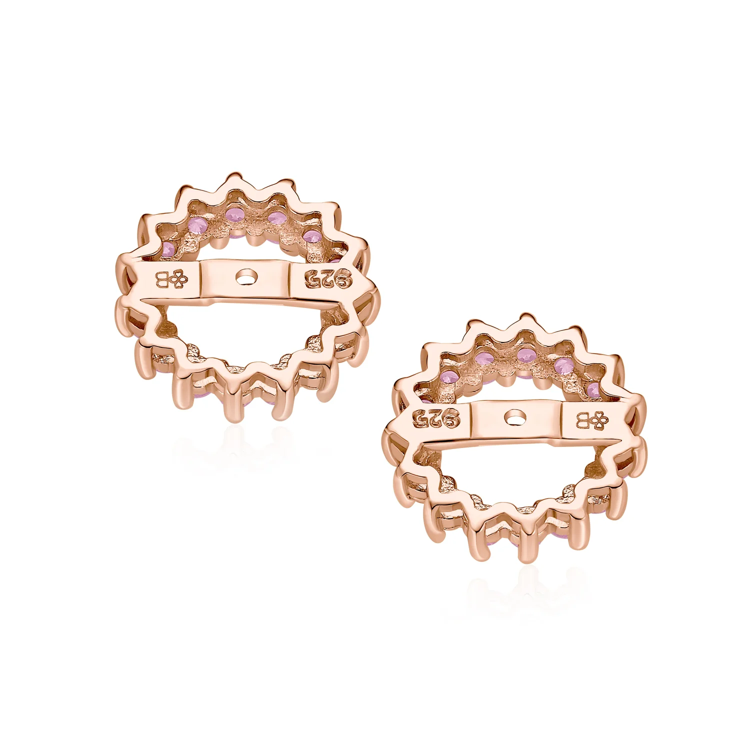 Removable CZ Cubic Zirconia Halo Earring Jackets for Studs .925 Sterling Silver - Image 18