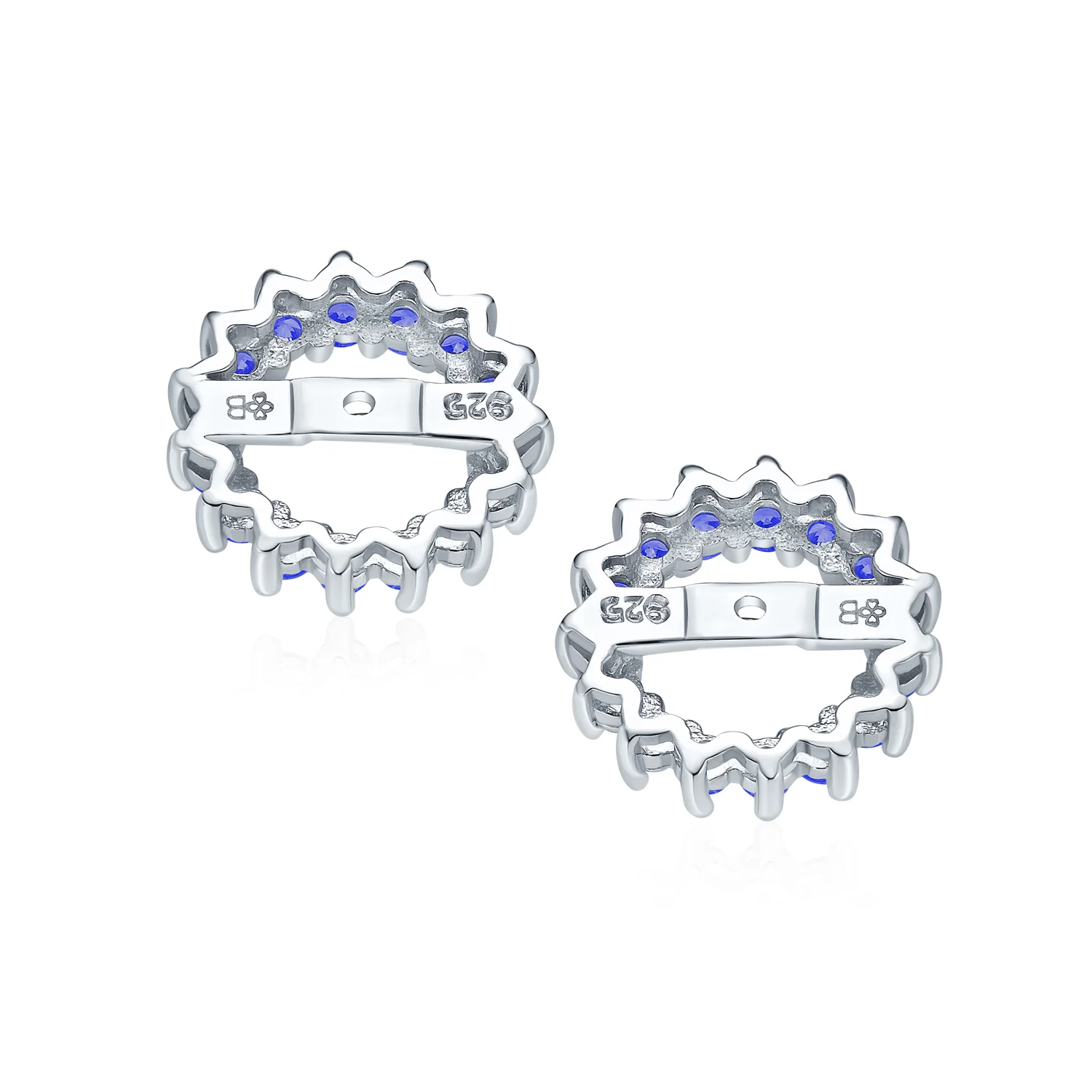 Removable CZ Cubic Zirconia Halo Earring Jackets for Studs .925 Sterling Silver - Image 19