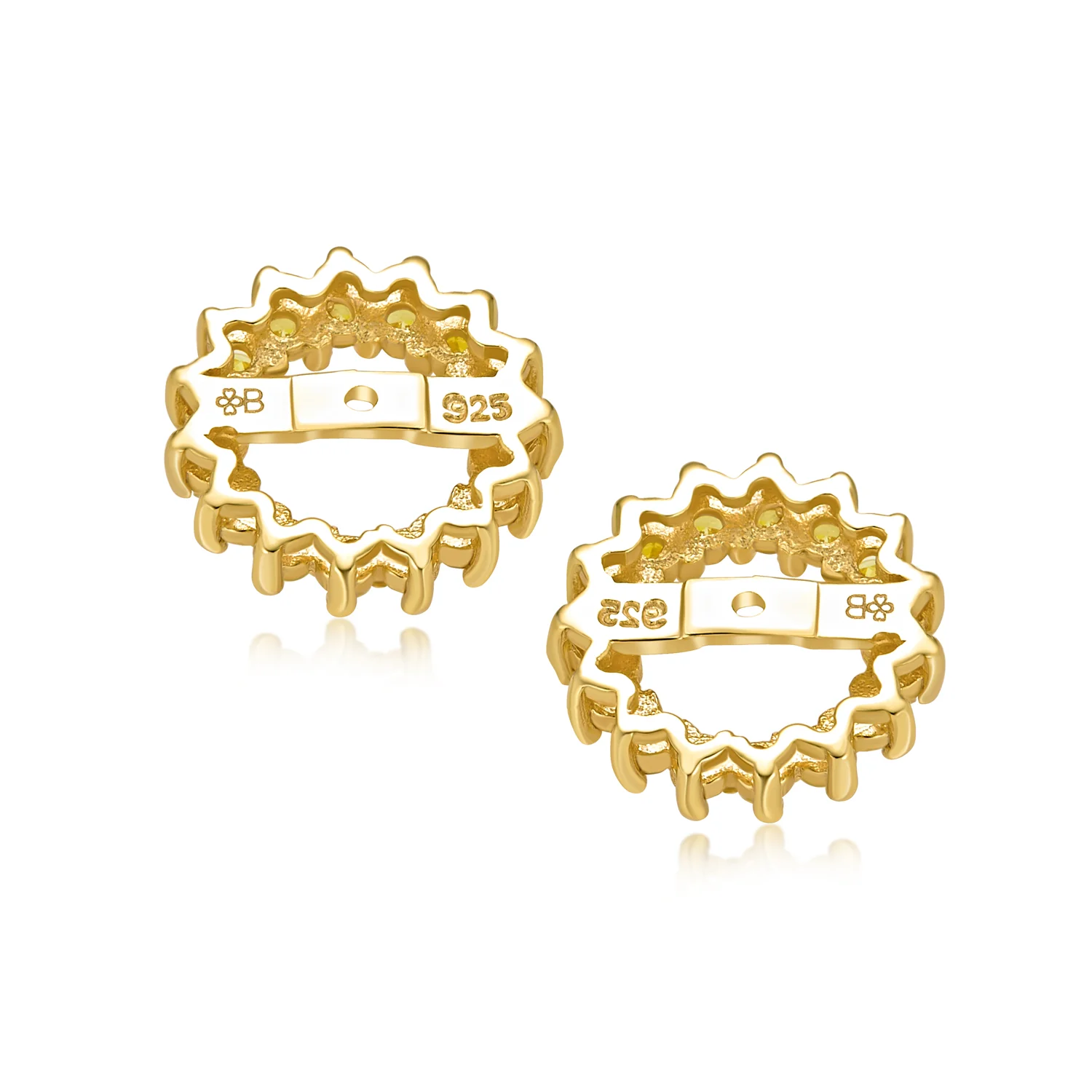 Removable CZ Cubic Zirconia Halo Earring Jackets for Studs .925 Sterling Silver - Image 20