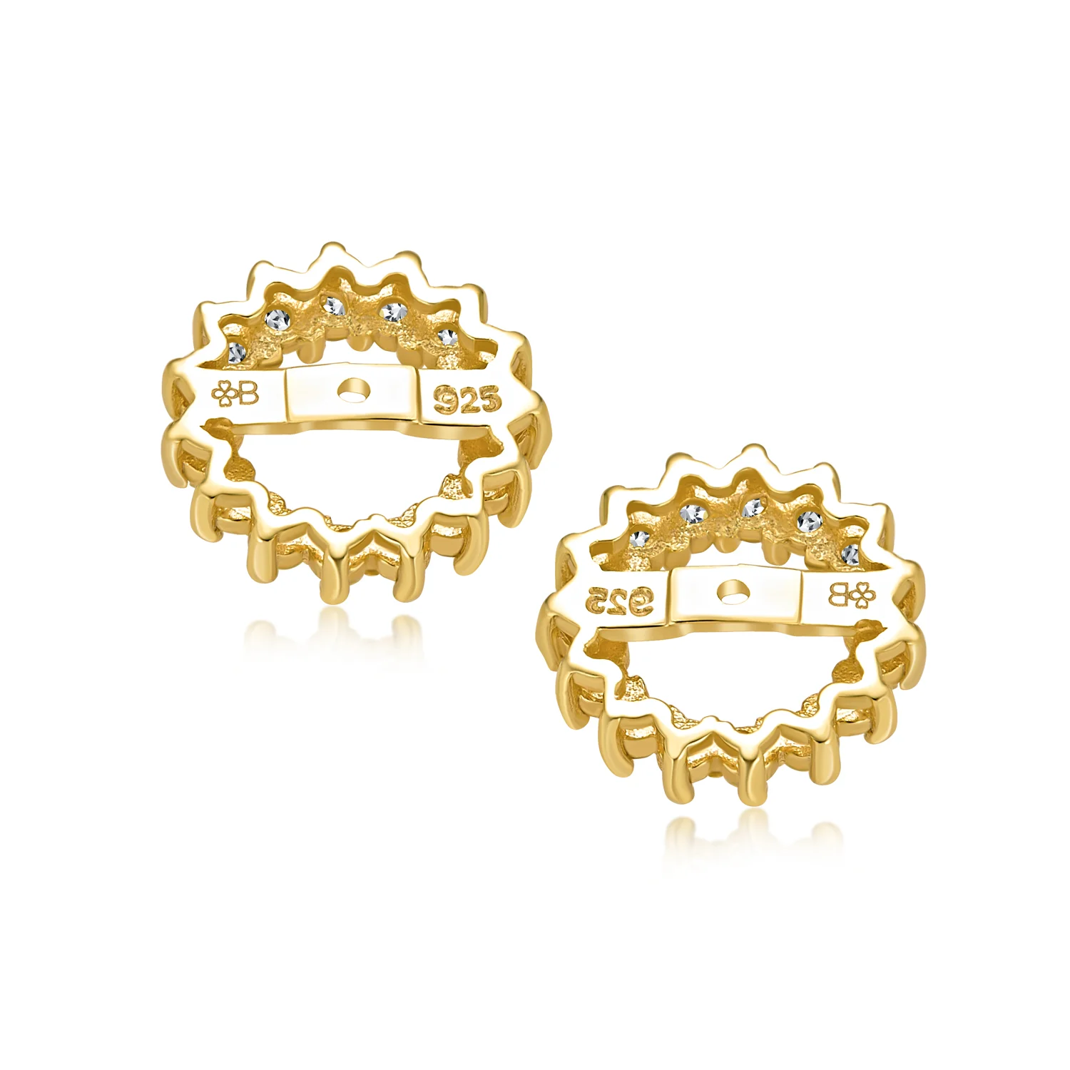Removable CZ Cubic Zirconia Halo Earring Jackets for Studs .925 Sterling Silver - Image 23