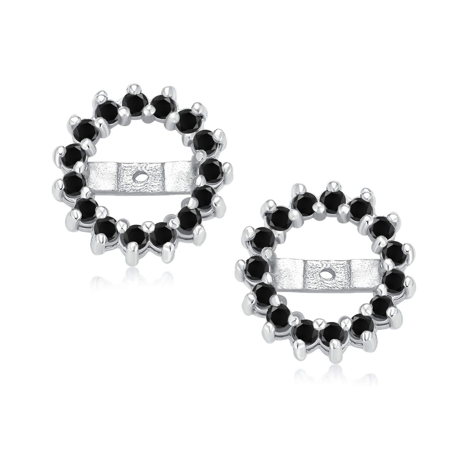 Removable CZ Cubic Zirconia Halo Earring Jackets for Studs .925 Sterling Silver - Image 9