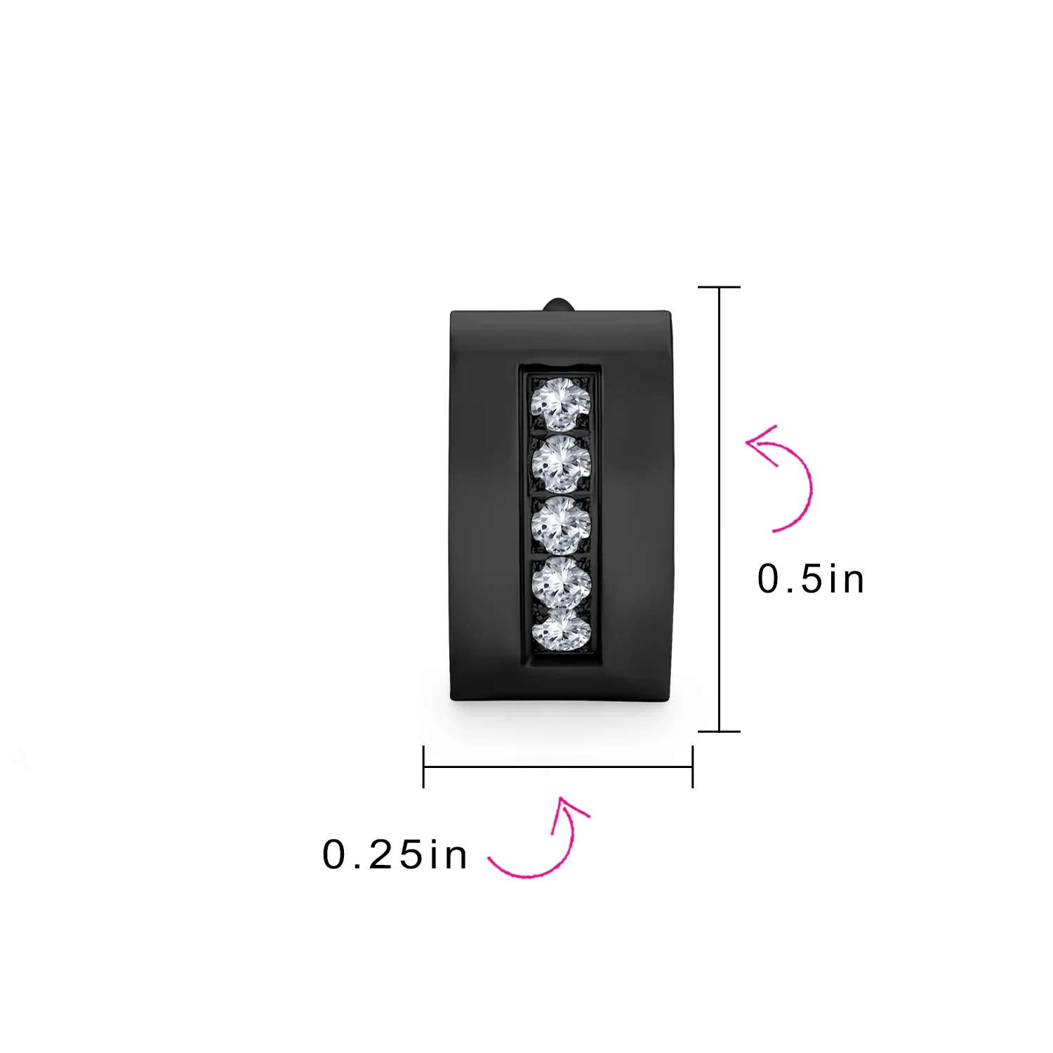 Channel Set CZ Huggies Mini Hoop Earrings Row Gold or Black Stainless Steel - Image 14