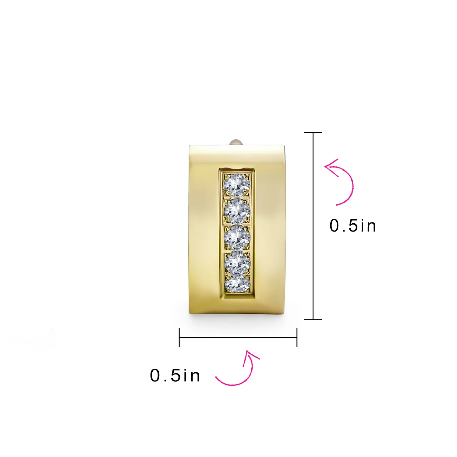 Channel Set CZ Huggies Mini Hoop Earrings Row Gold or Black Stainless Steel - Image 18
