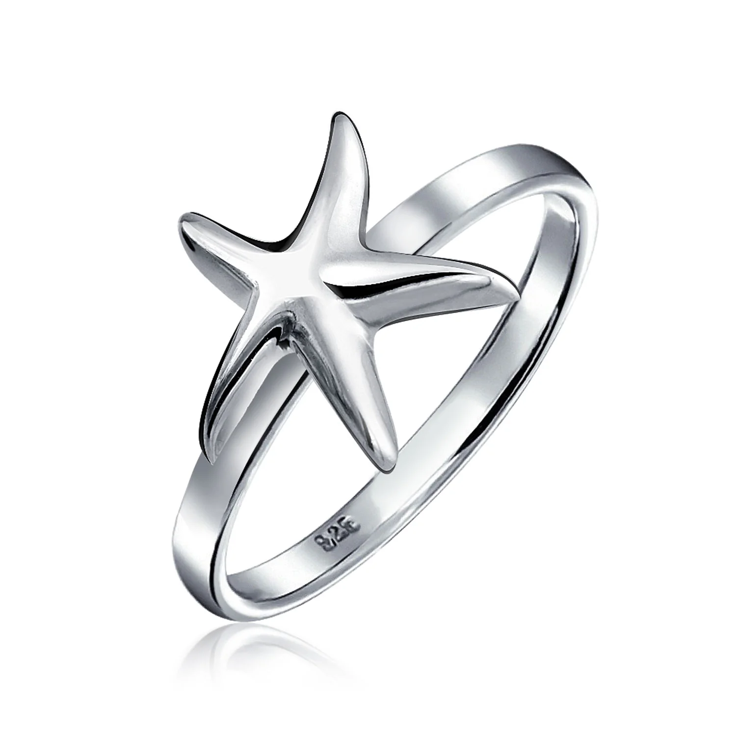 Dainty Simple Nautical Tropical Starfish Ring .925 Sterling Silver - Image 3