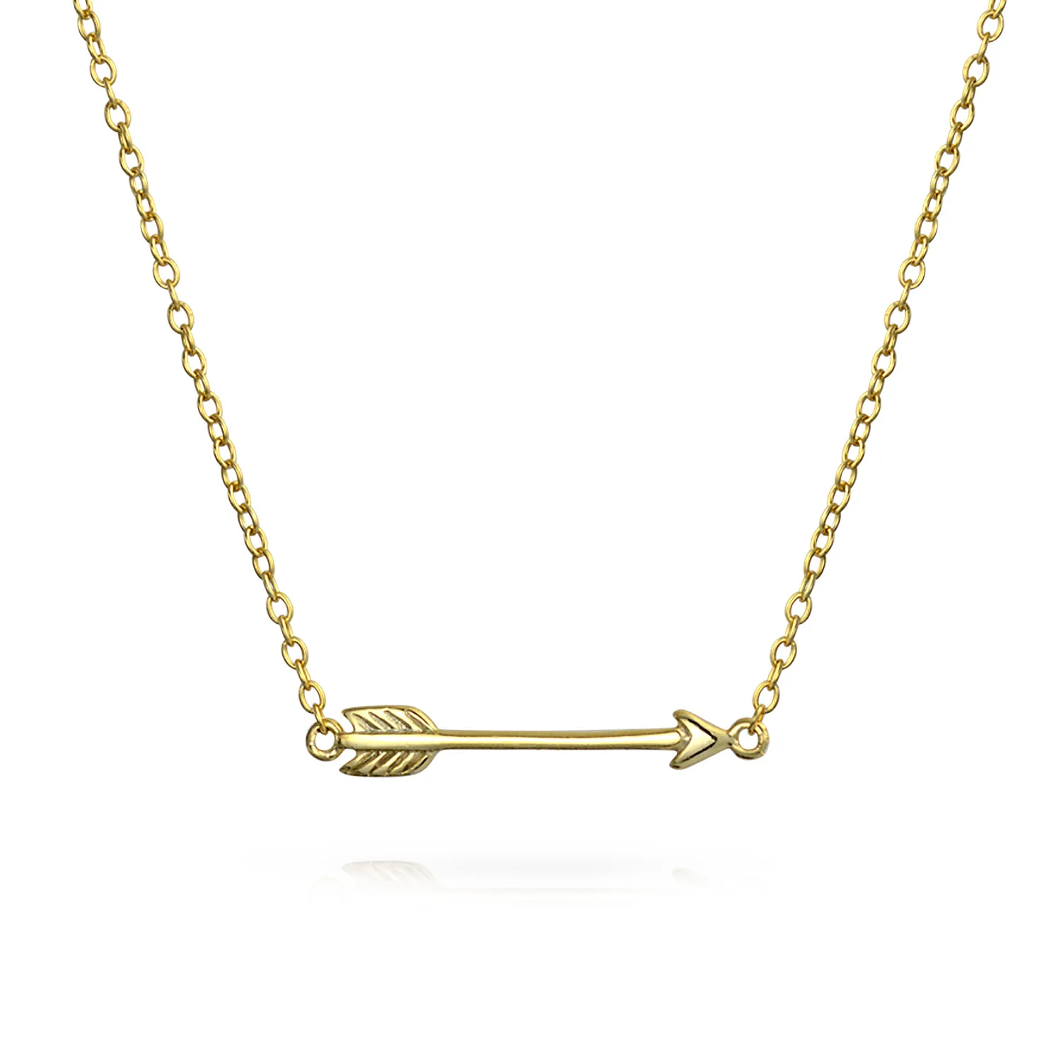 Dainty Cupid Arrow Pendant Necklace in 14K Gold Plated Sterling Silver