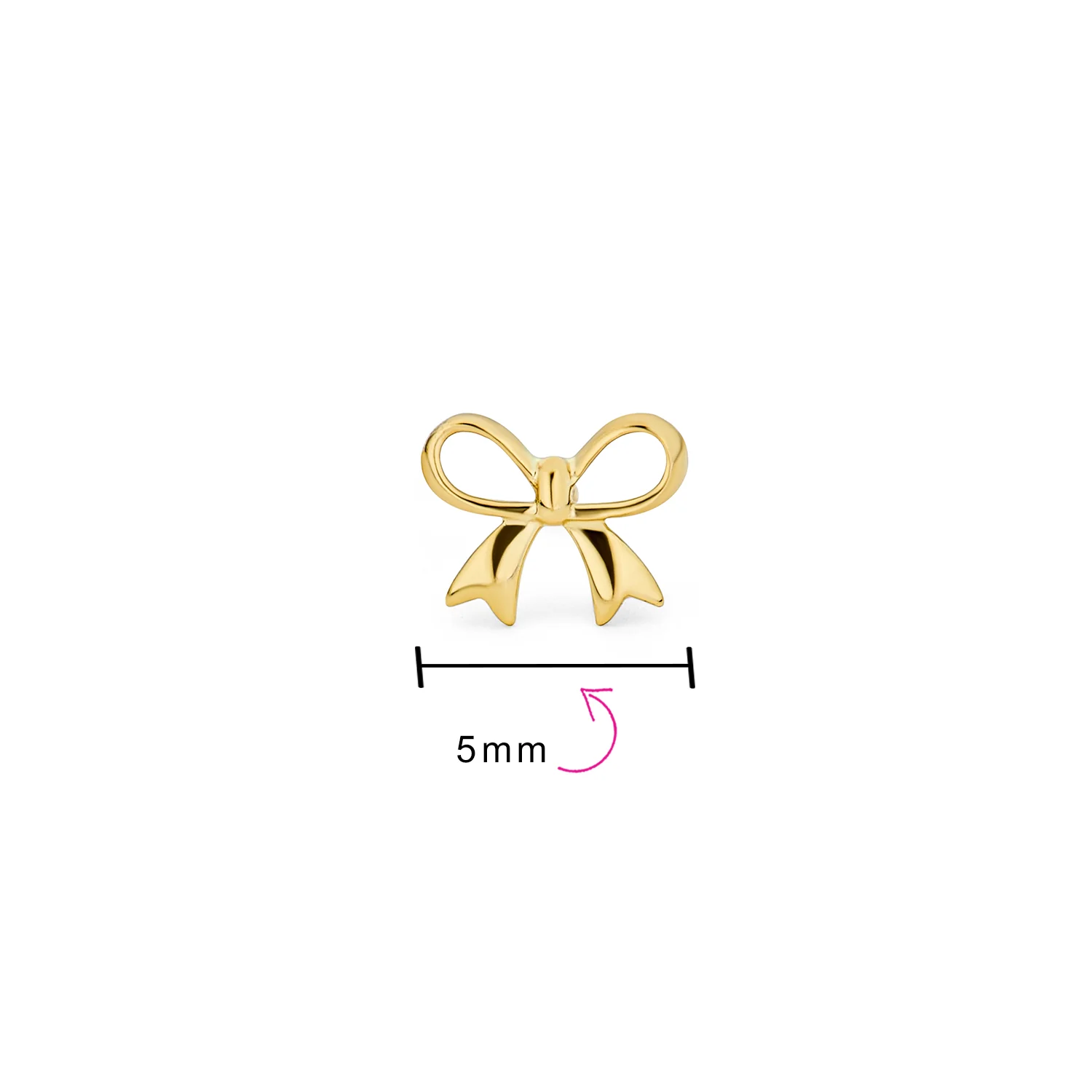 Dainty 14K Gold Bow Cartilage Ear Stud Earring with Safety Clutch Screw Back - Image 4