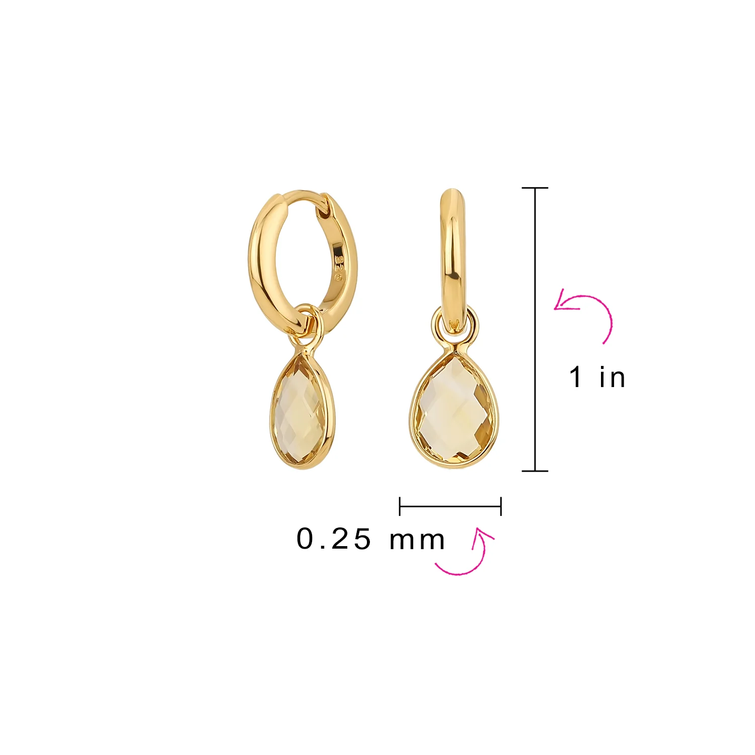 Classic 2 CTW Natural Stone Blue Aquamarine Teardrop Huggie Drop Earrings .925 Sterling Silver - Image 8