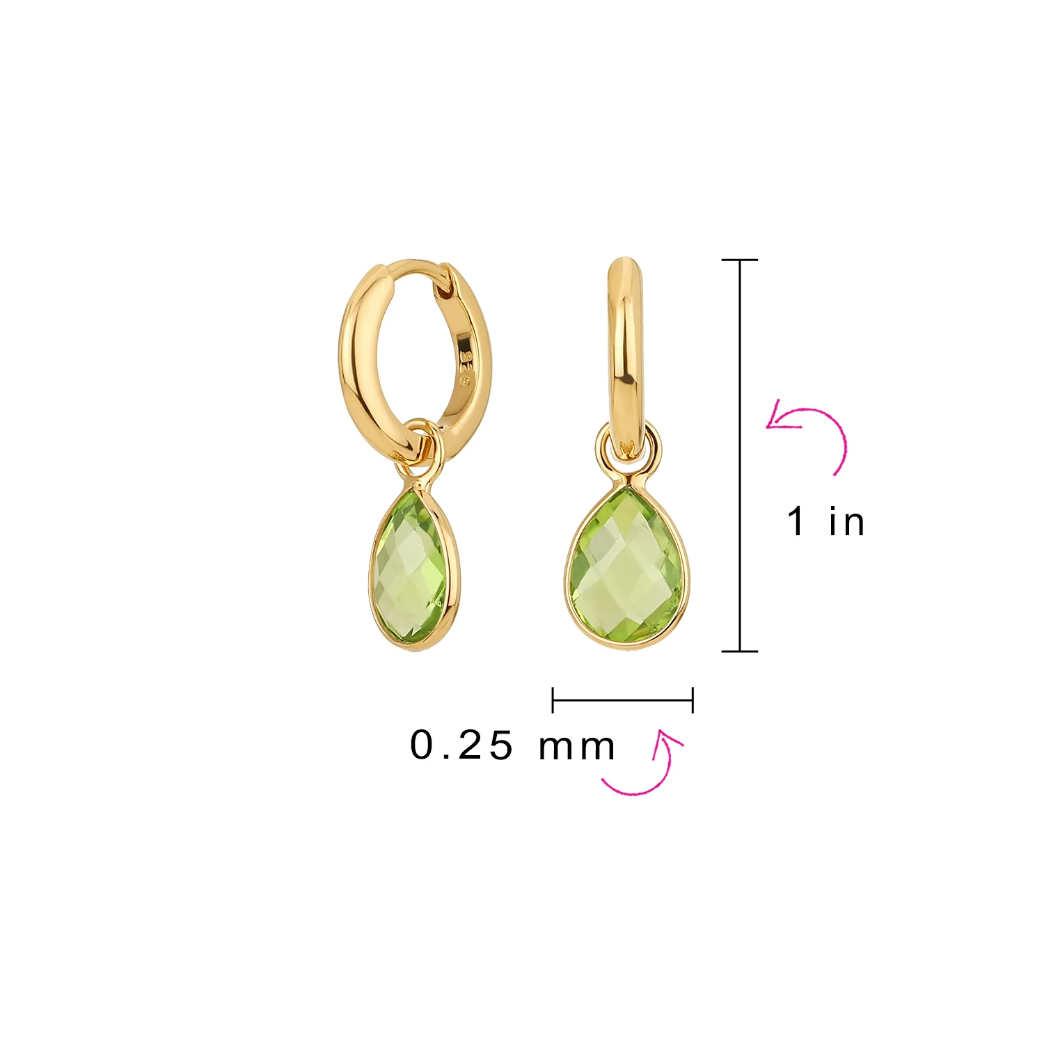 Classic 2 CTW Natural Stone Blue Aquamarine Teardrop Huggie Drop Earrings .925 Sterling Silver - Image 9